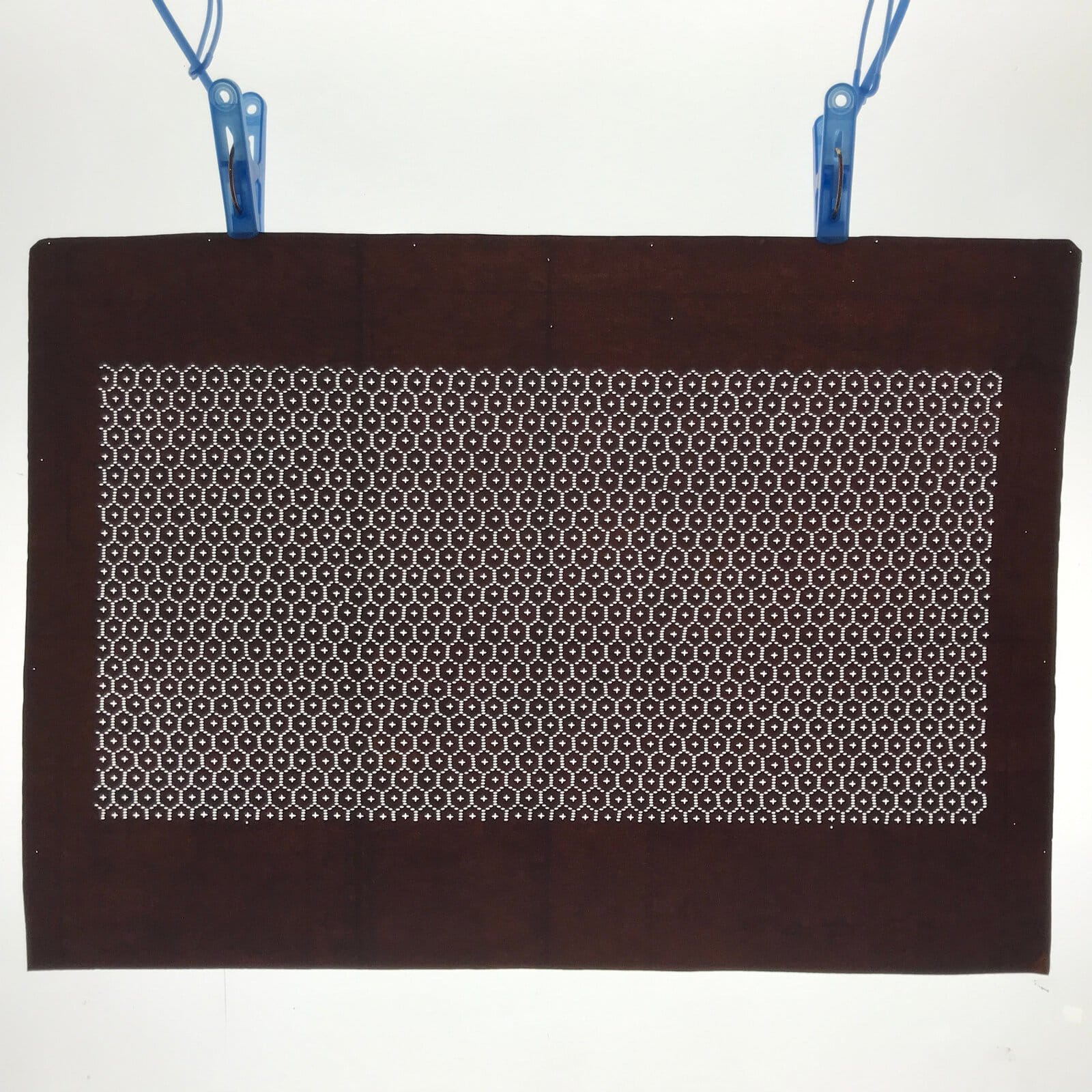 Antique Japanese Ise Katagami Paper Kimono Stencil Kikko Hexagon Shell A689