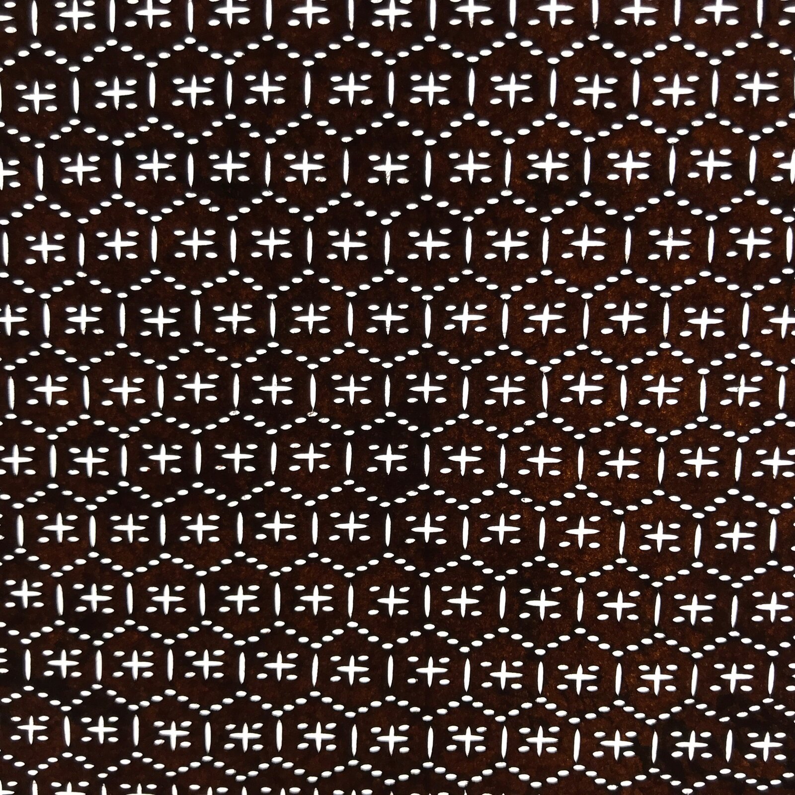 Antique Japanese Ise Katagami Paper Kimono Stencil Kikko Hexagon Shell A690