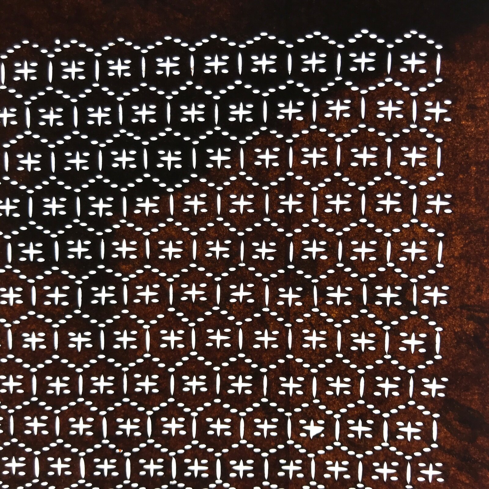 Antique Japanese Ise Katagami Paper Kimono Stencil Kikko Hexagon Shell A690