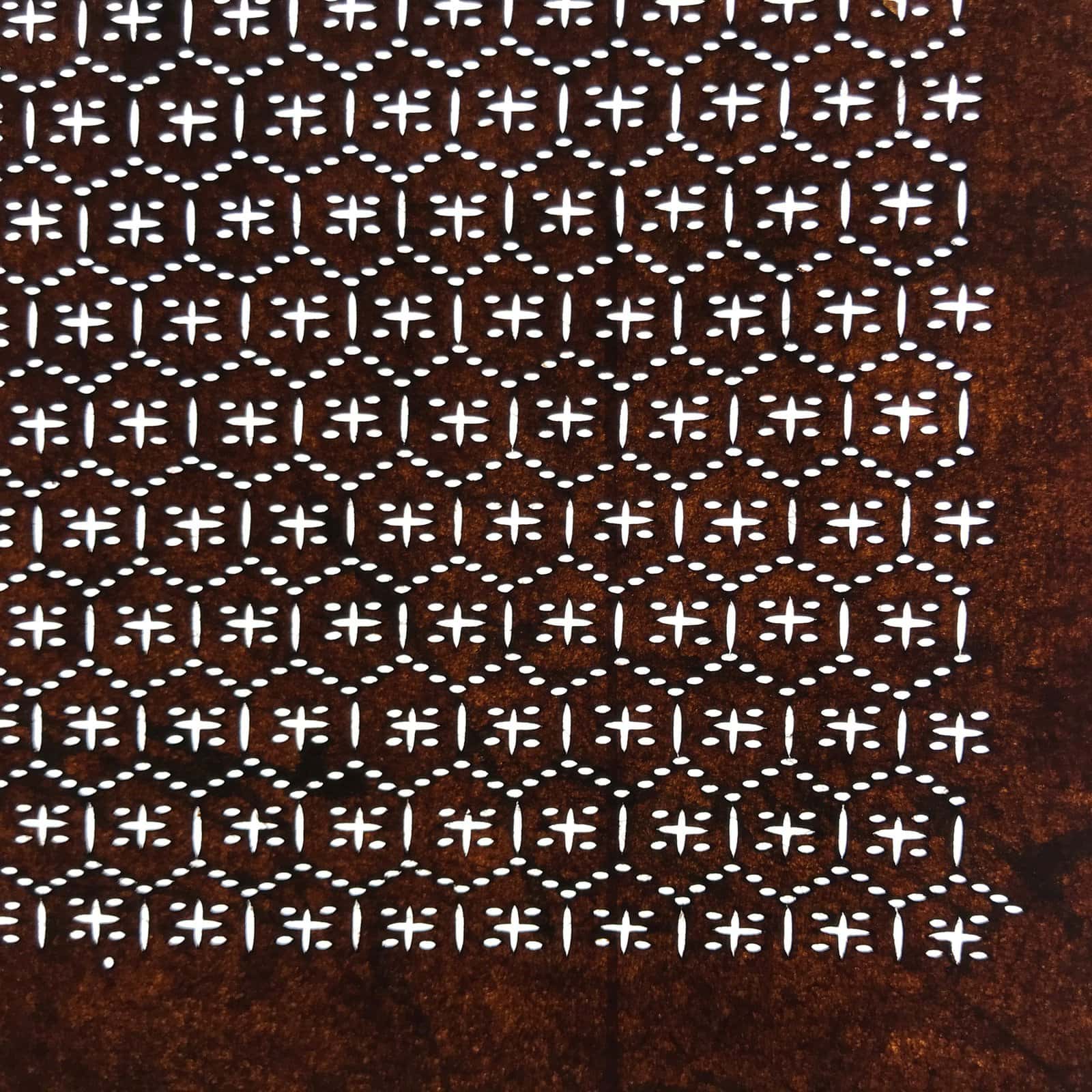 Antique Japanese Ise Katagami Paper Kimono Stencil Kikko Hexagon Shell A690