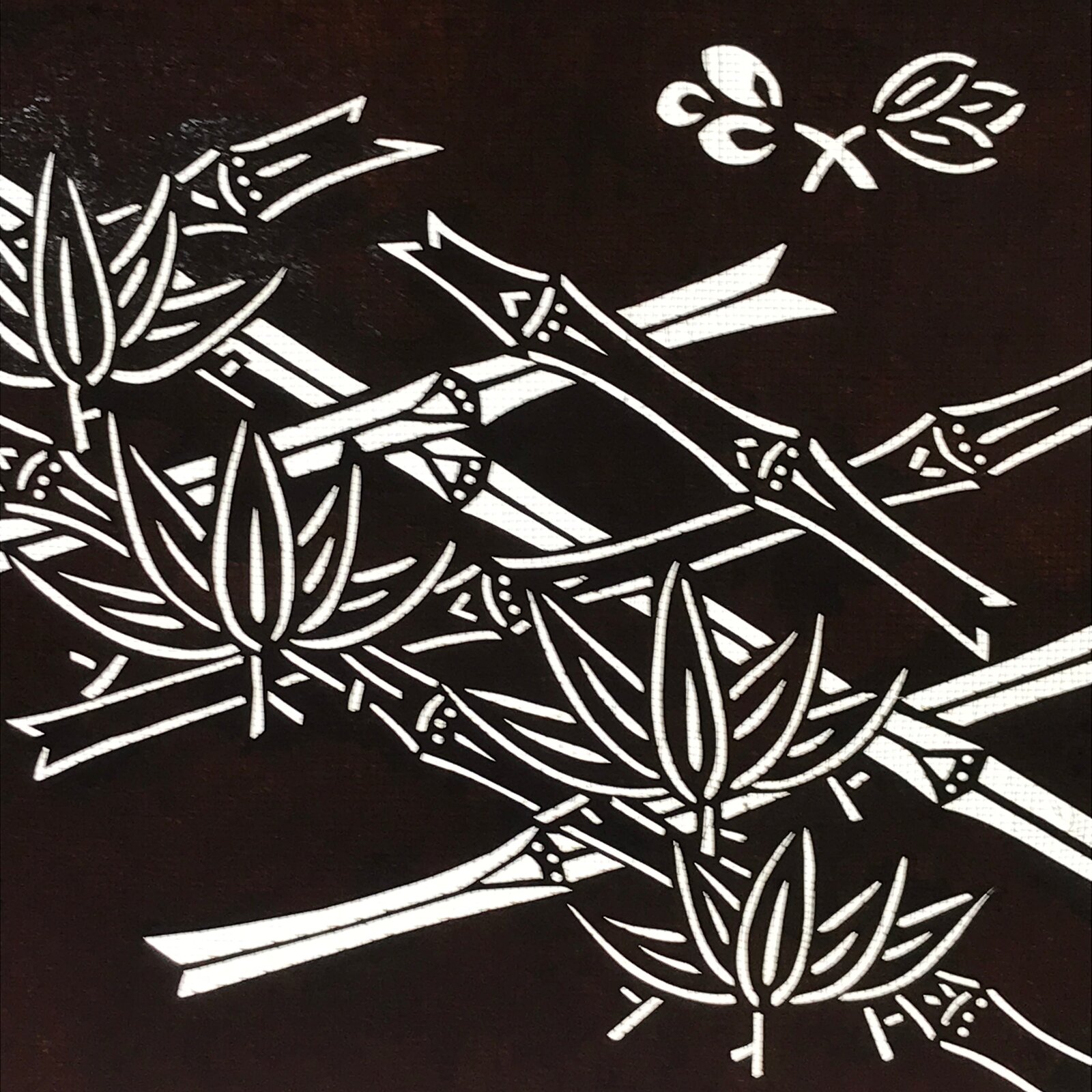 Antique Japanese Katagami Kimono Paper Stencil Katazome Bamboo Pine 4Y488