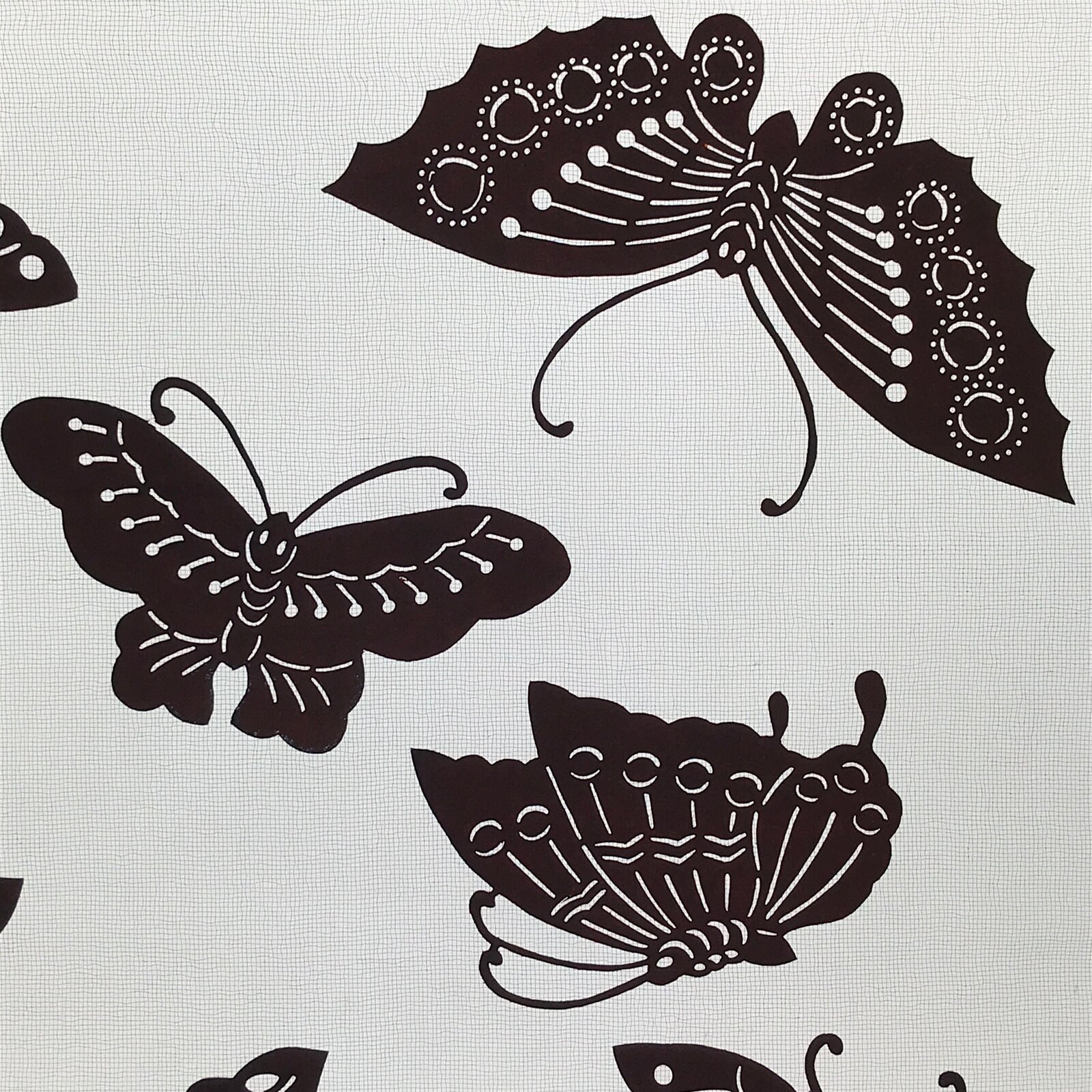 Antique Japanese Katagami Kimono Paper Stencil Katazome Butterflies 4Y500