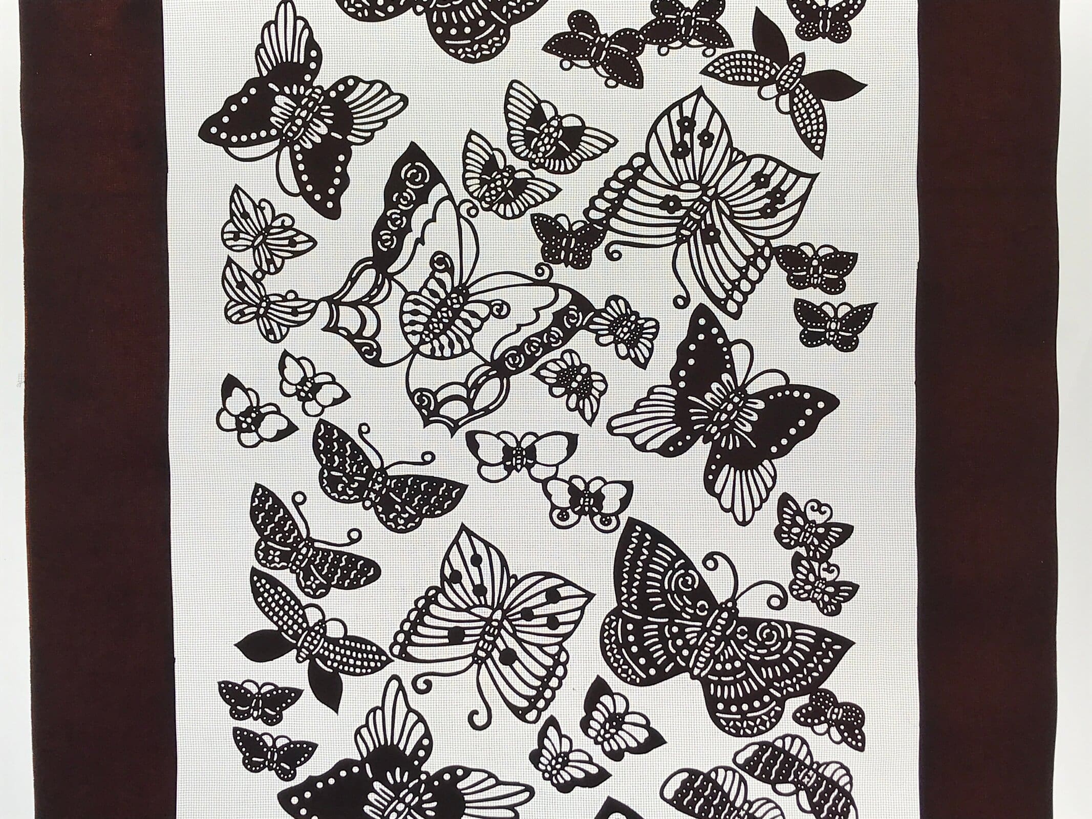 Antique Japanese Katagami Kimono Paper Stencil Katazome Butterflies 4Y501