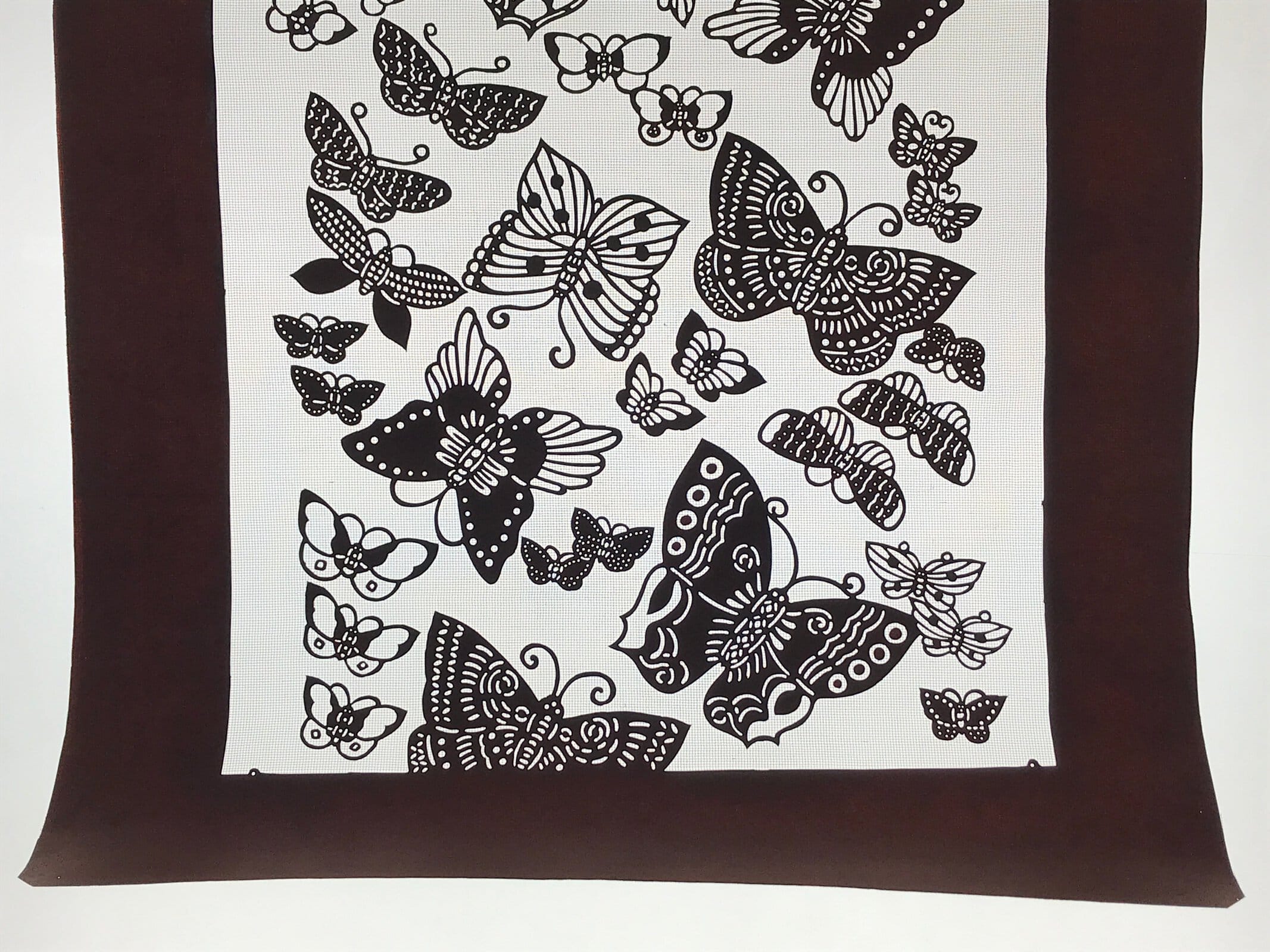Antique Japanese Katagami Kimono Paper Stencil Katazome Butterflies 4Y501