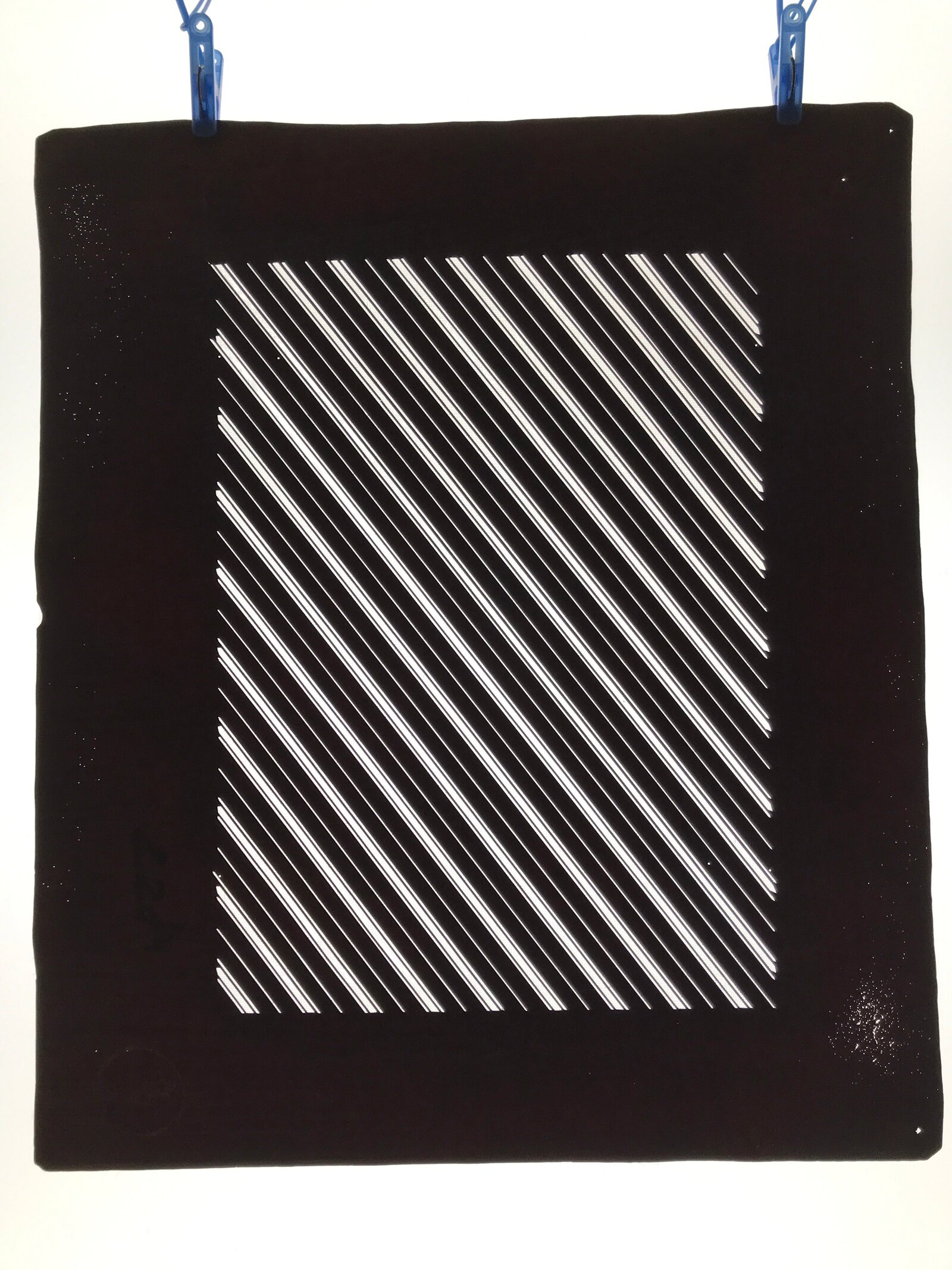 Antique Japanese Katagami Kimono Paper Stencil Katazome Elegant Stripes 4Y615