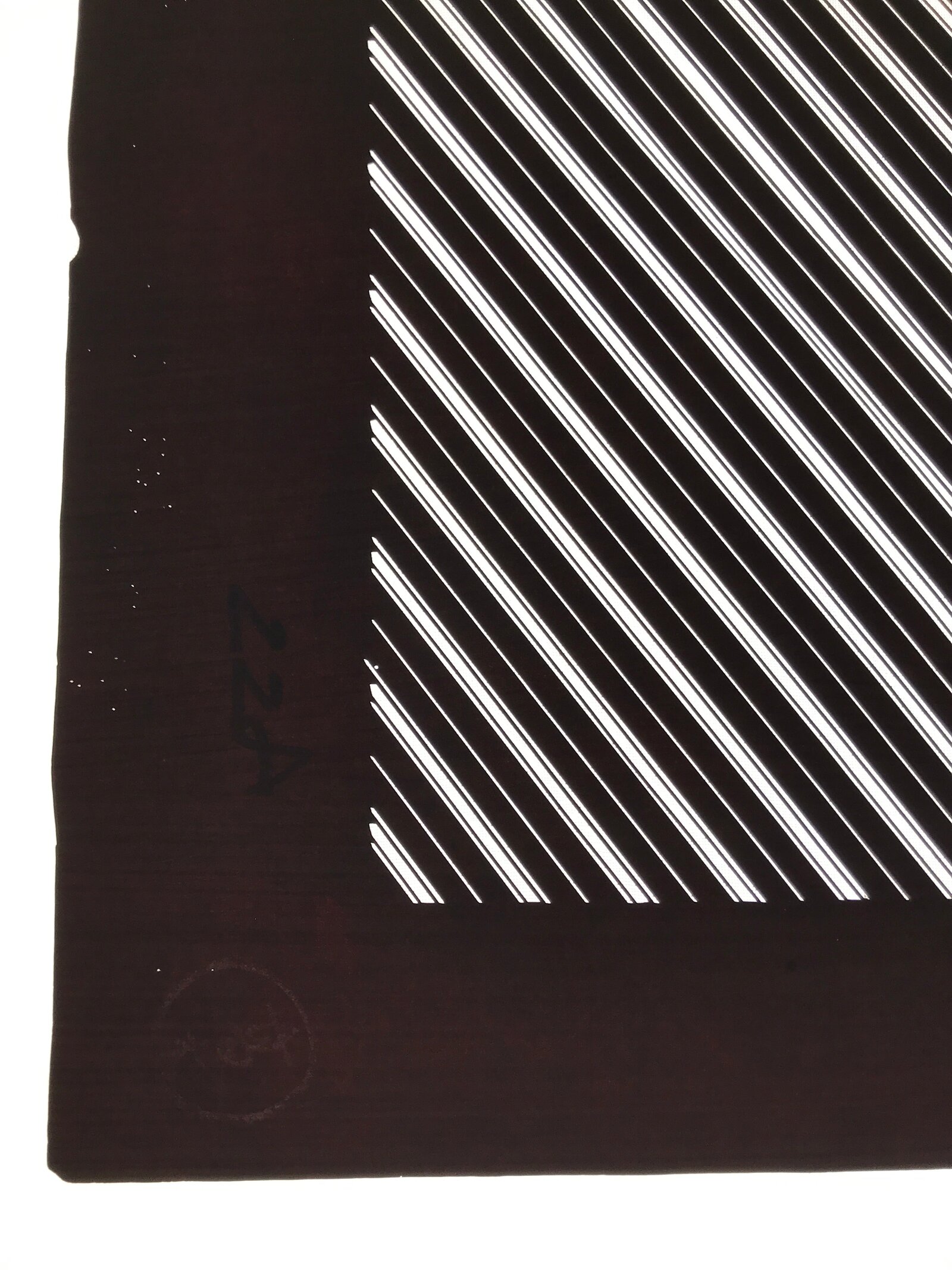 Antique Japanese Katagami Kimono Paper Stencil Katazome Elegant Stripes 4Y615