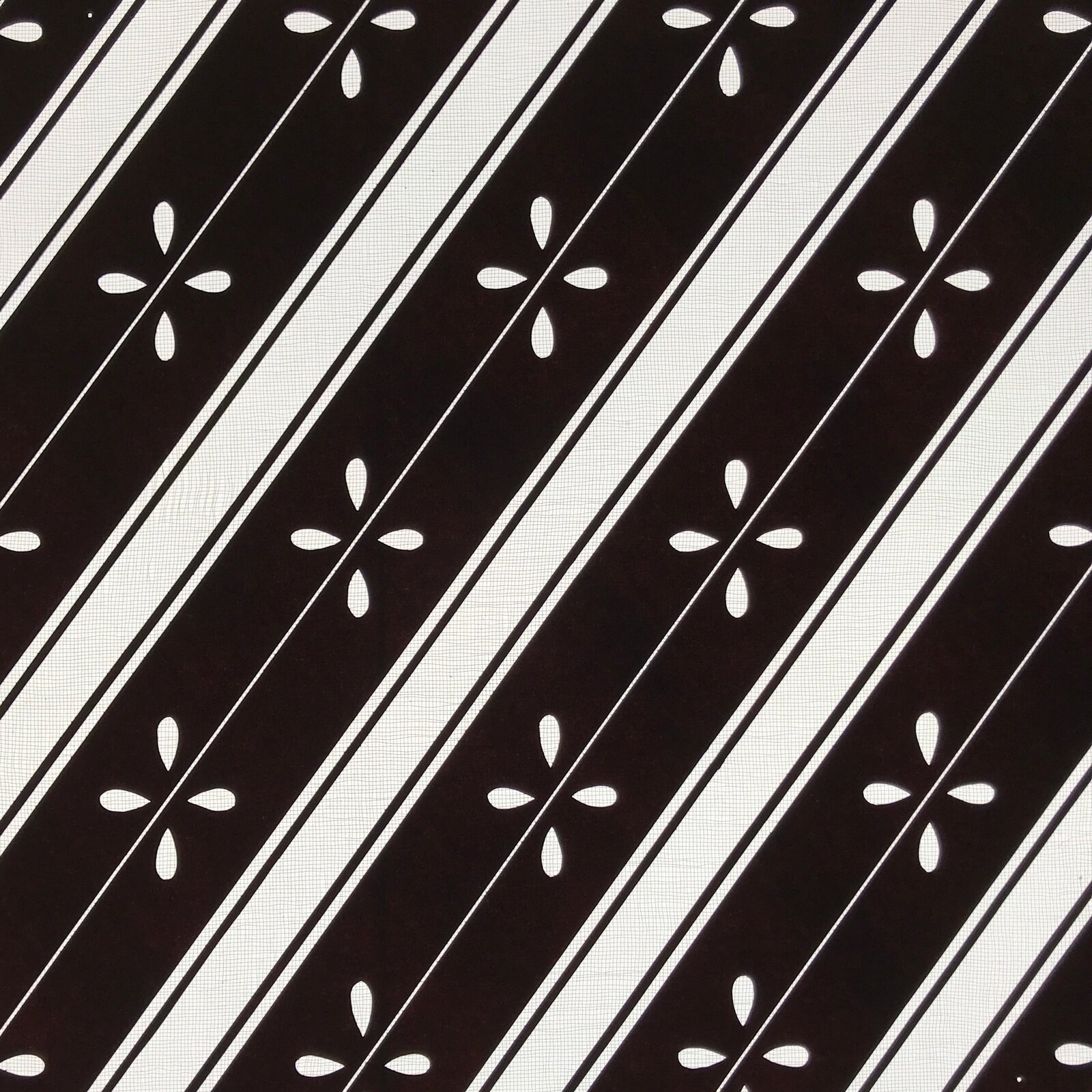 Antique Japanese Katagami Kimono Paper Stencil Katazome Flowers Stripes 4Y611