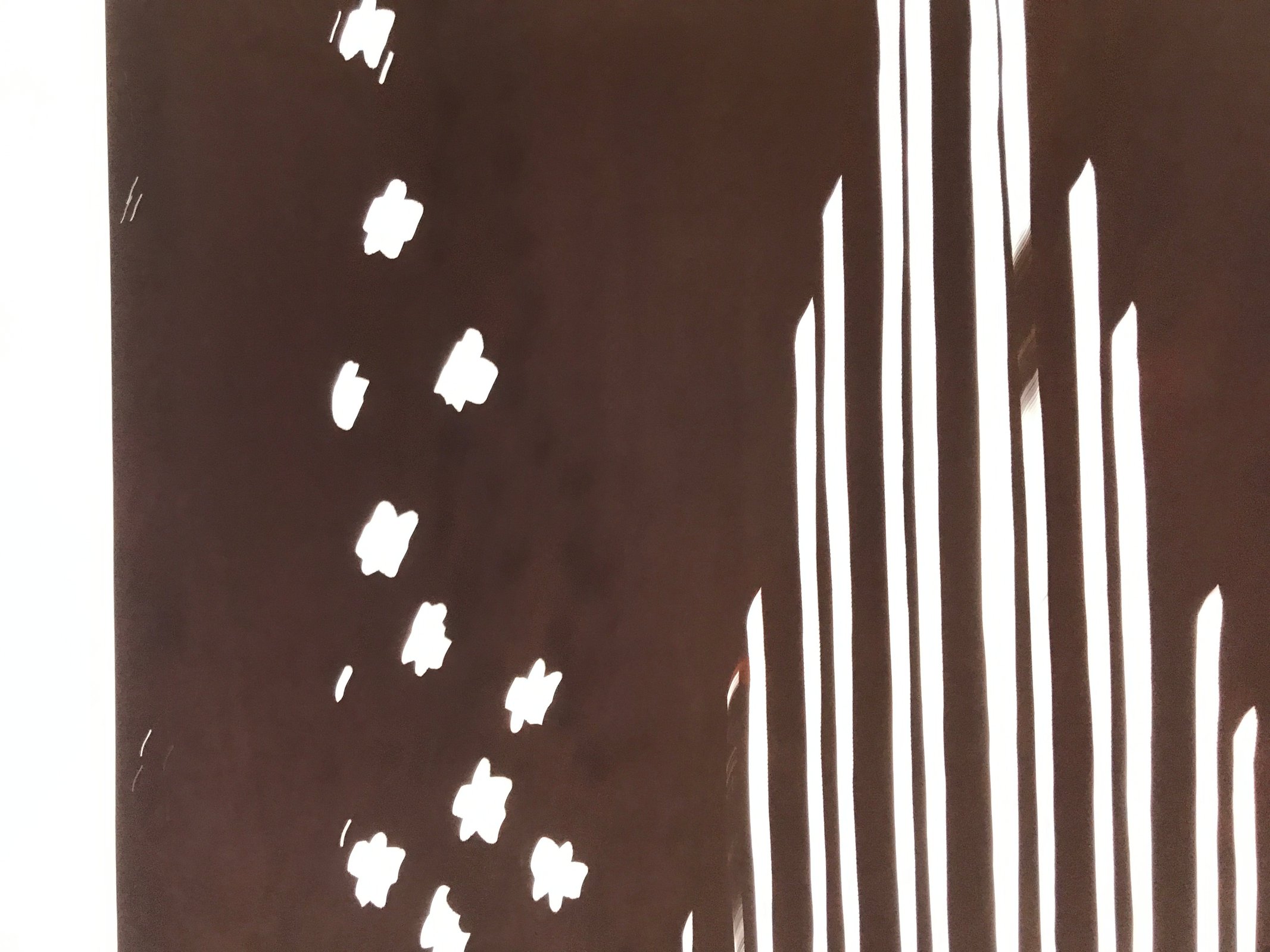 Antique Japanese Katagami Kimono Paper Stencil Katazome Grass Small Flower 4Y642