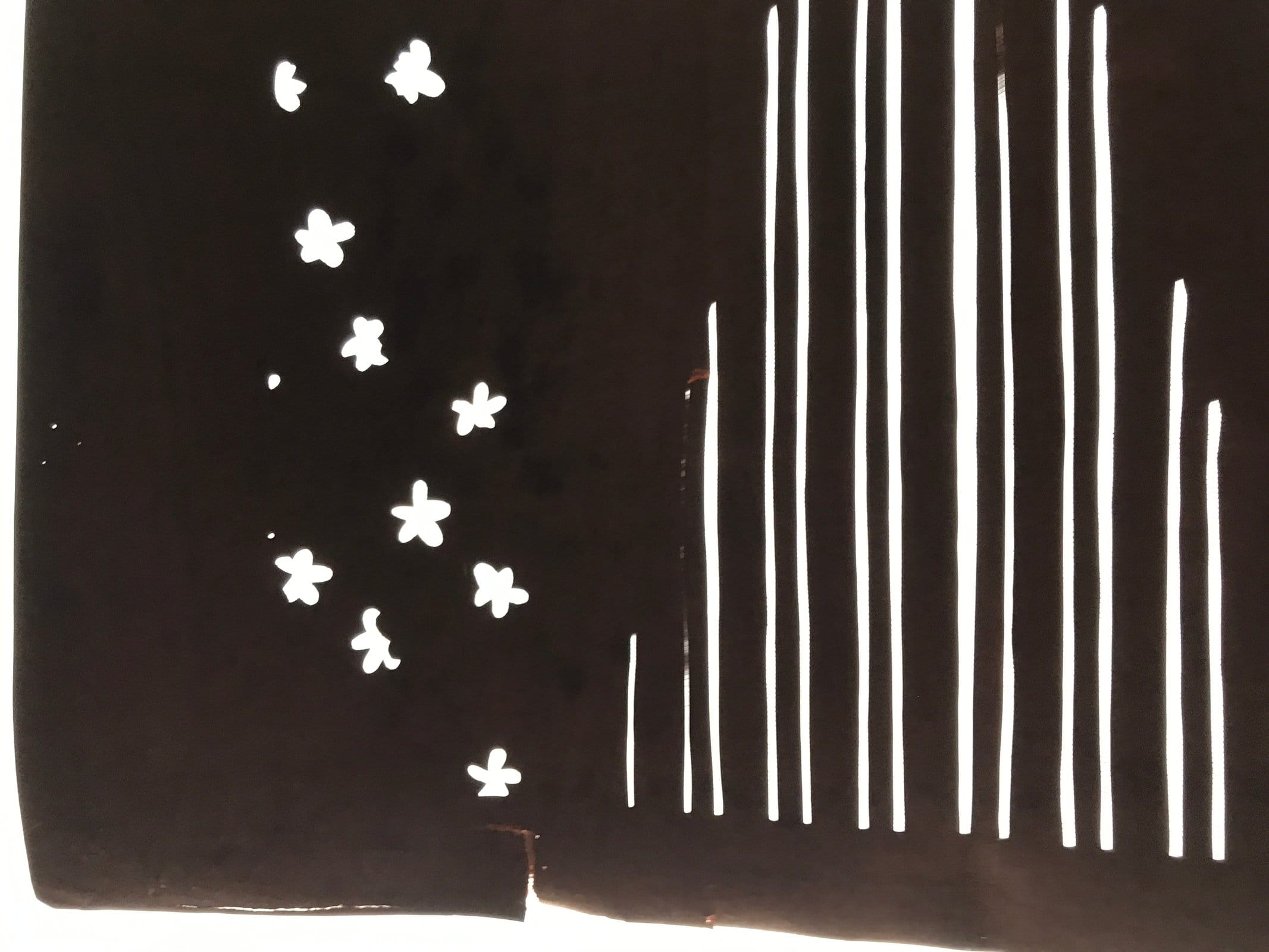 Antique Japanese Katagami Kimono Paper Stencil Katazome Grass Small Flower 4Y642