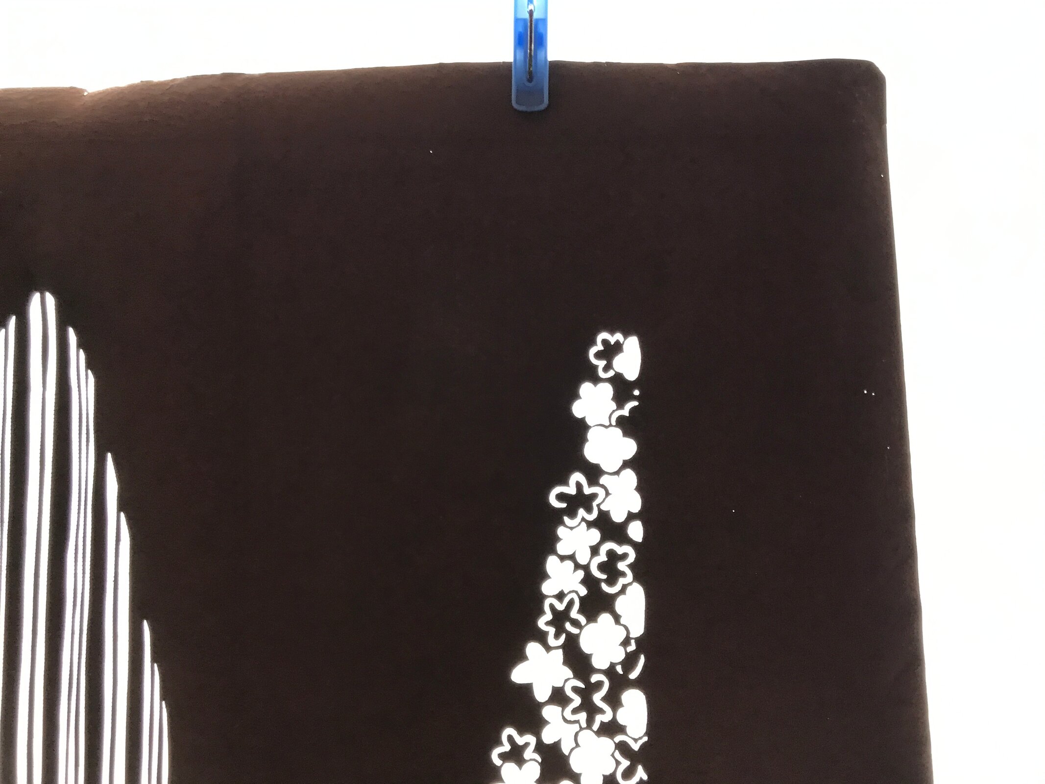 Antique Japanese Katagami Kimono Paper Stencil Katazome Grass Small Flower 4Y643