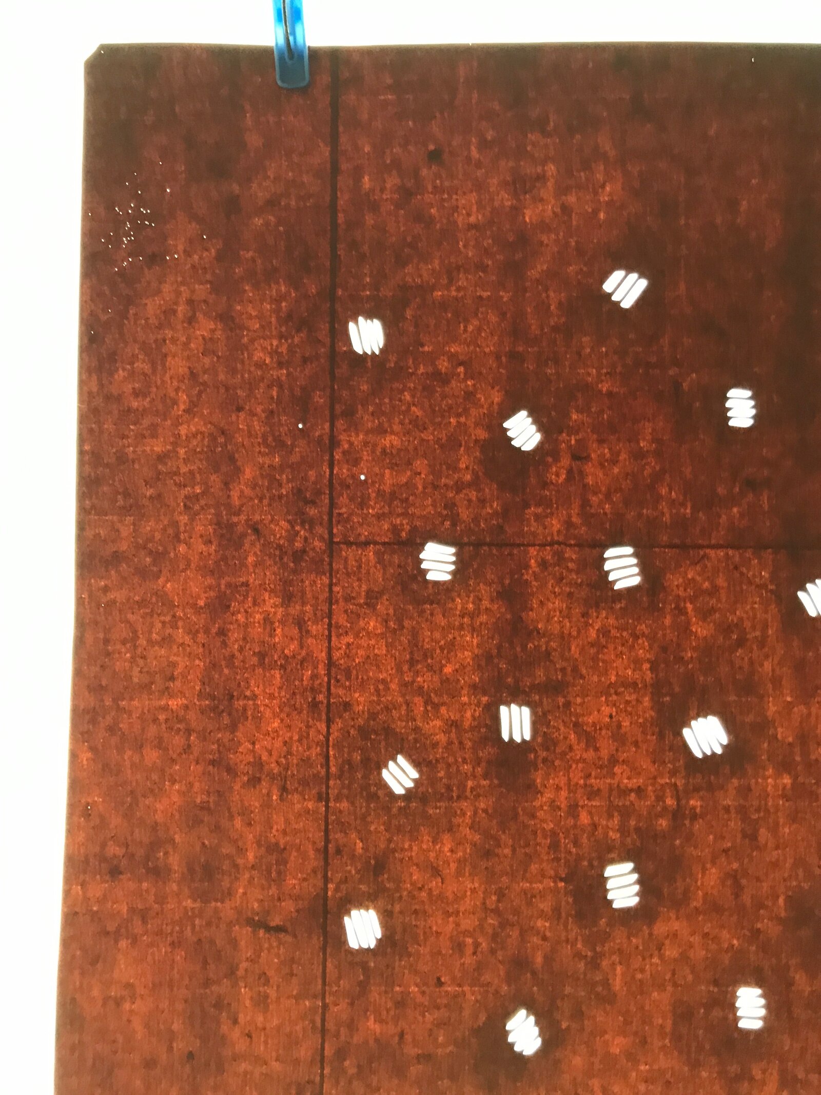 Antique Japanese Katagami Kimono Paper Stencil Katazome Small Line Pattern 4Y649