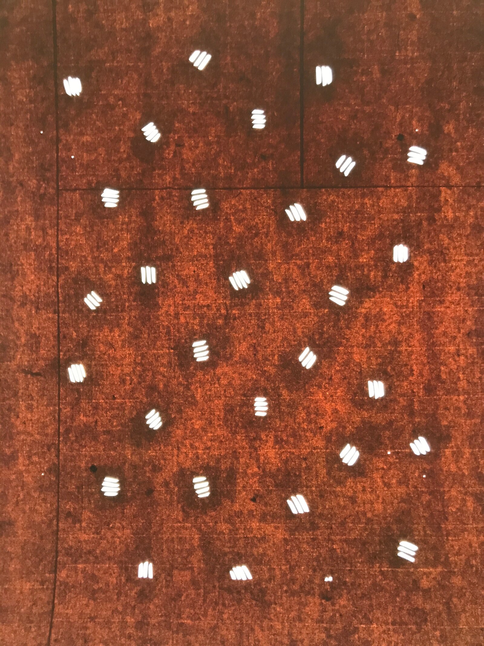 Antique Japanese Katagami Kimono Paper Stencil Katazome Small Line Pattern 4Y649