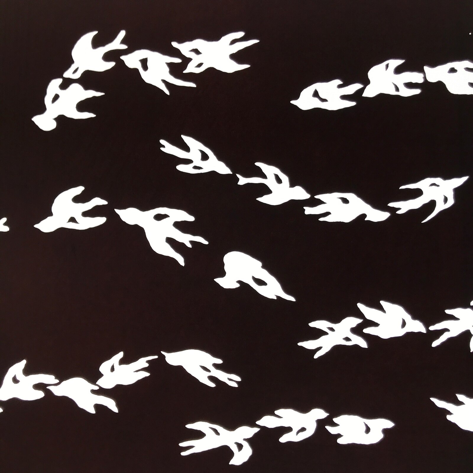 Antique Japanese Katagami Kimono Paper Stencil Katazome Tsubame Swallows 4Y618