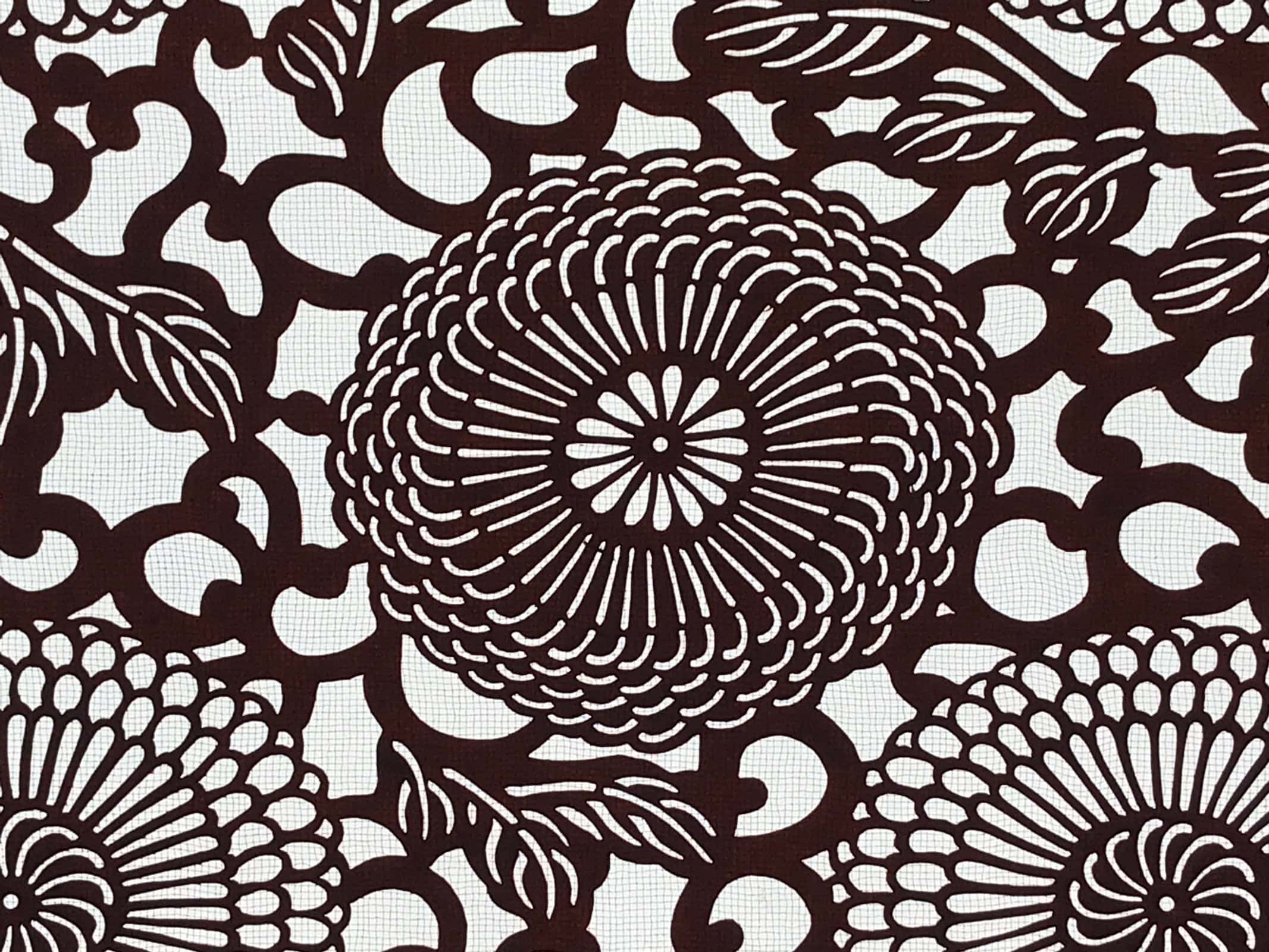 Antique Japanese Katagami Kimono Stencil Karakusa Chrysanthemums 4Y499