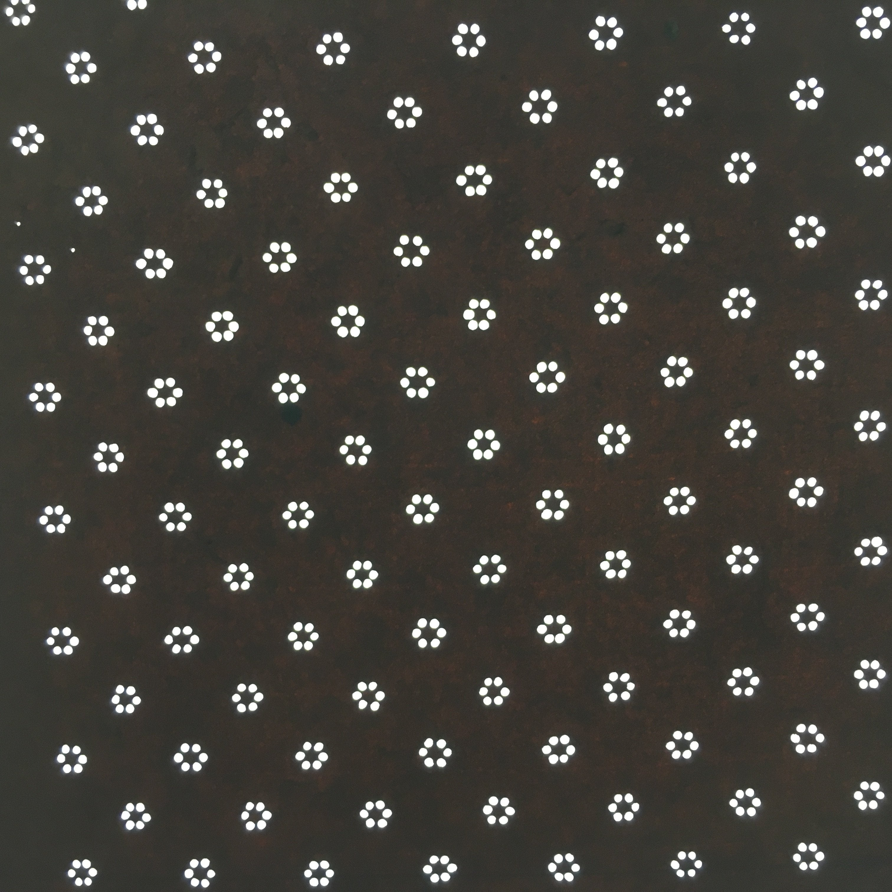 Antique Japanese Katagami Kimono Stencil Katazome Edo Dot Petal Floral 4Y210