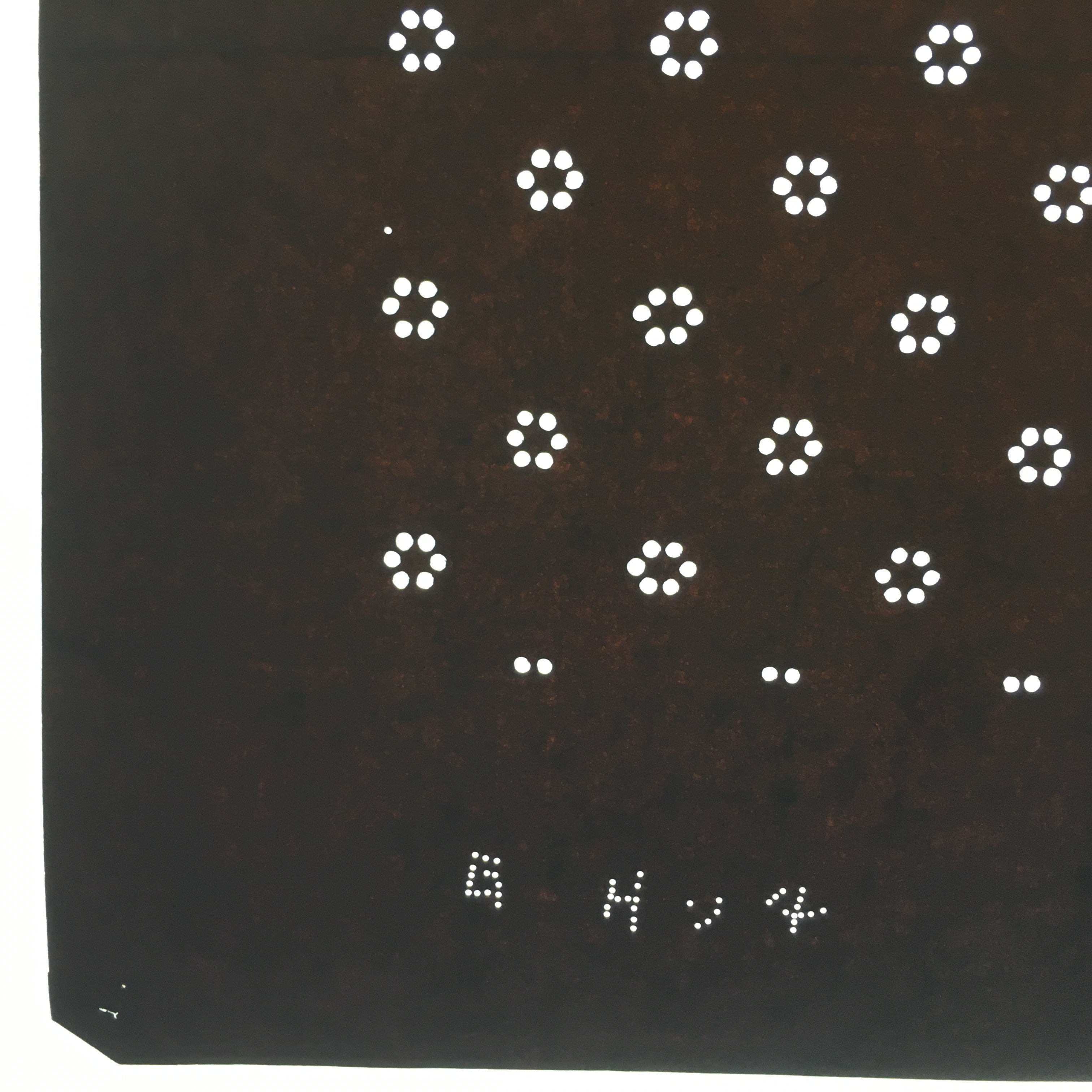 Antique Japanese Katagami Kimono Stencil Katazome Edo Dot Petal Floral 4Y210