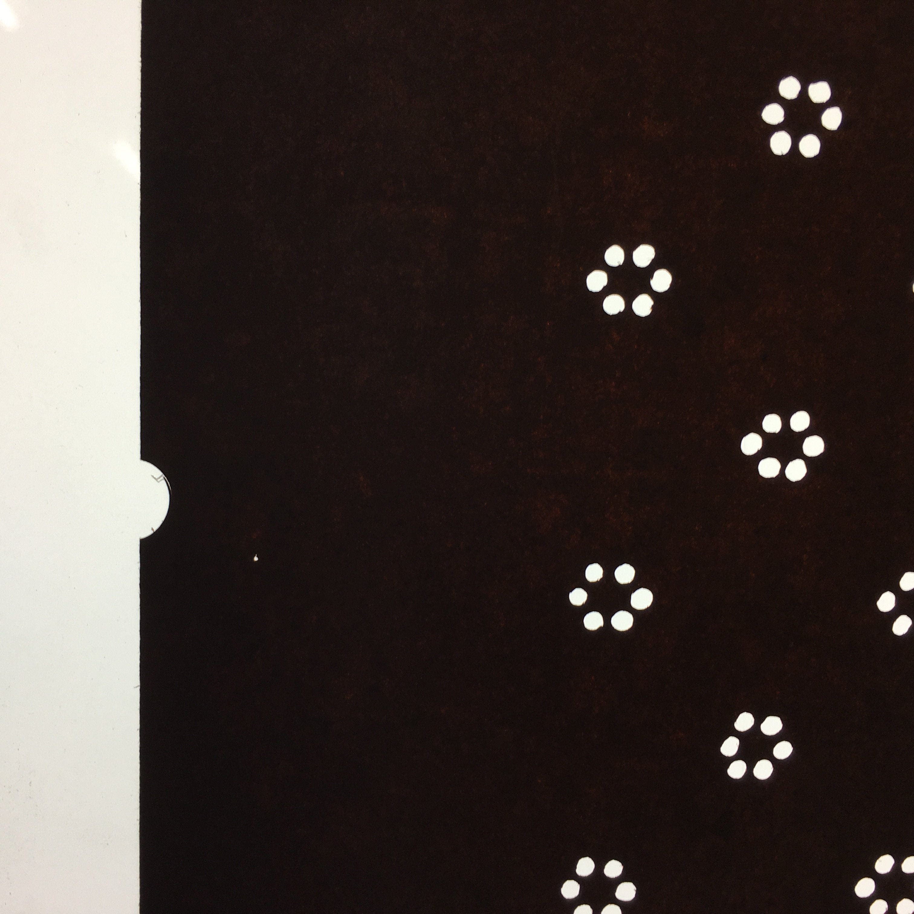 Antique Japanese Katagami Kimono Stencil Katazome Edo Dot Petal Floral 4Y210