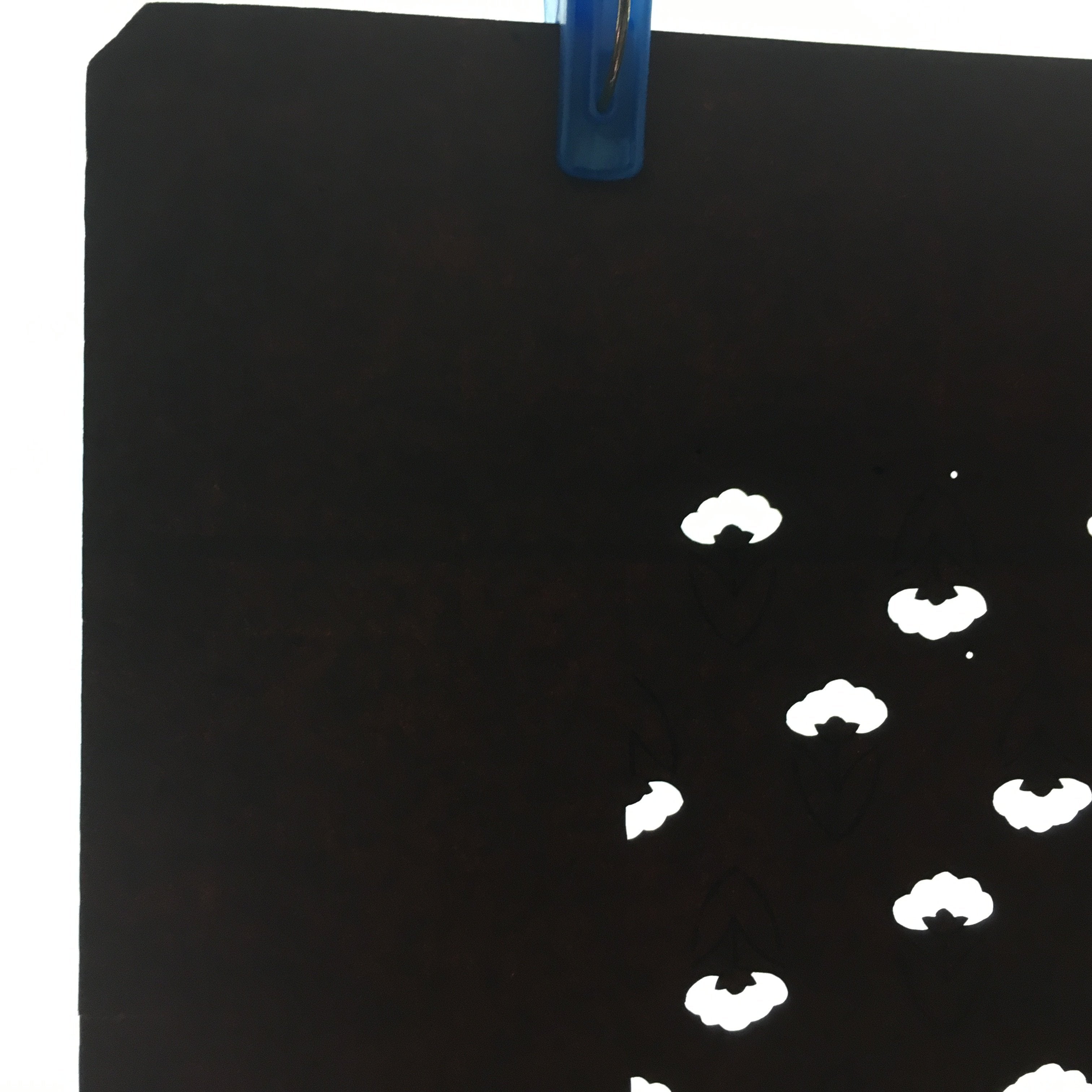 Antique Japanese Katagami Kimono Stencil Katazome Edo Inverted floral 4Y263