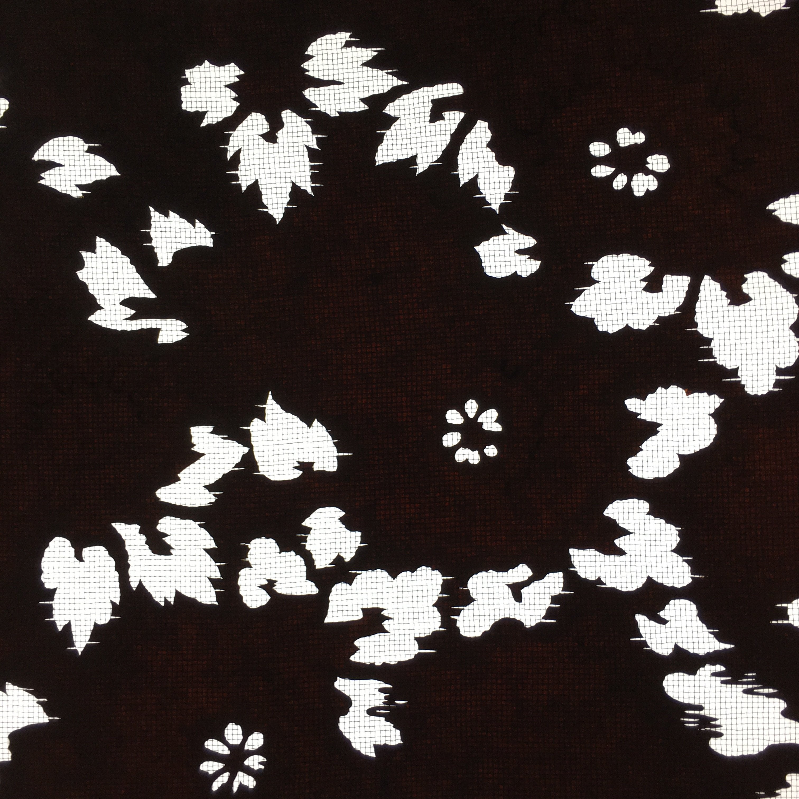 Antique Japanese Katagami Kimono Stencil Katazome Flower Leaf Shapes Meiji C331