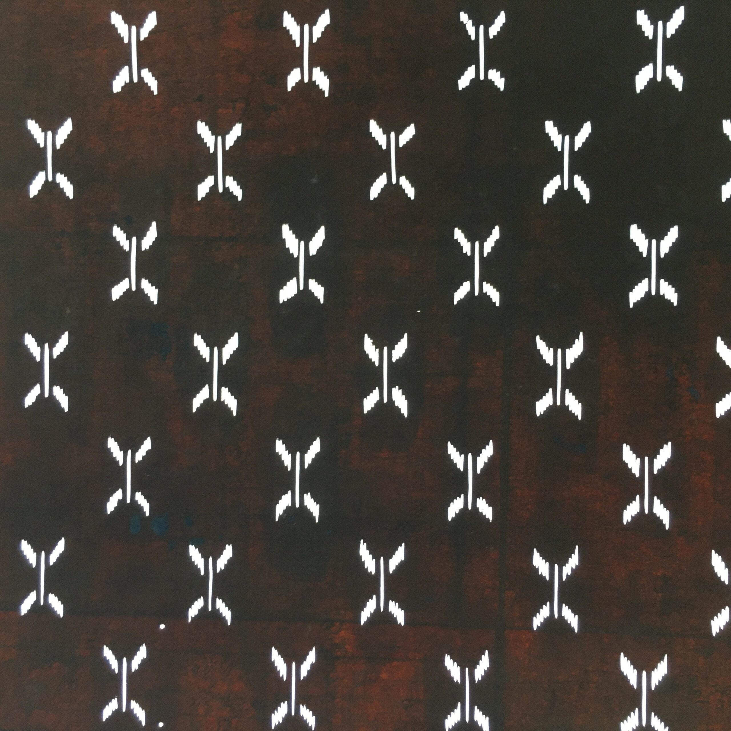 Antique Japanese Katagami Kimono Stencil Katazome Meiji Abstract Design 4Y341