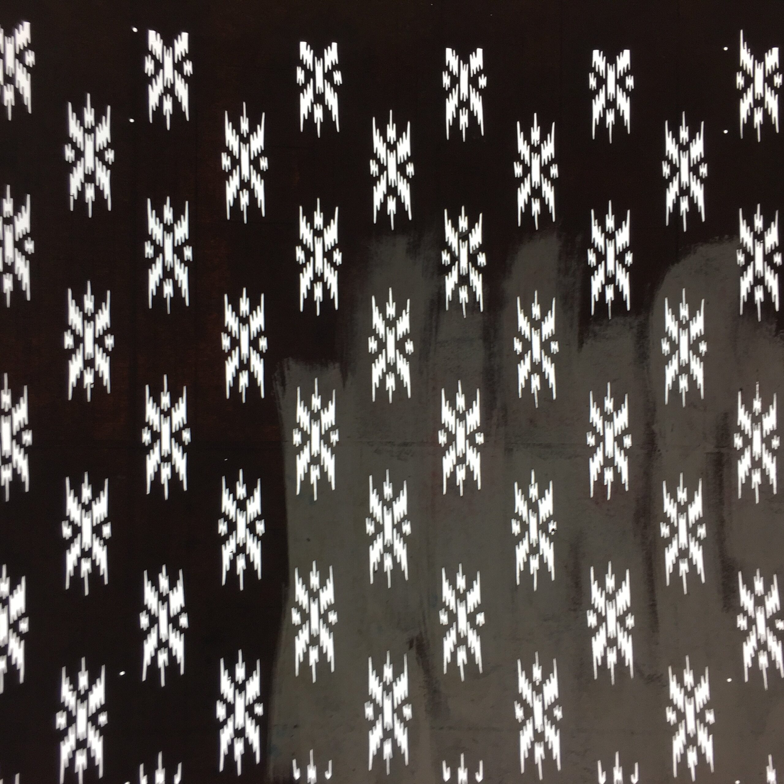 Antique Japanese Katagami Kimono Stencil Katazome Meiji Abstract Design 4Y342