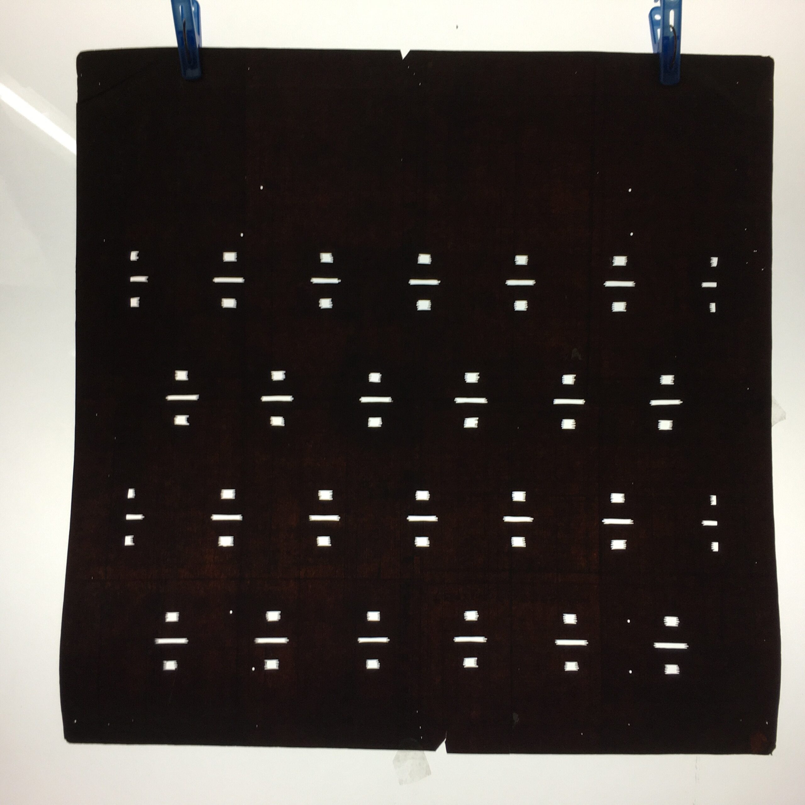 Antique Japanese Katagami Kimono Stencil Katazome Meiji Abstract Design 4Y359