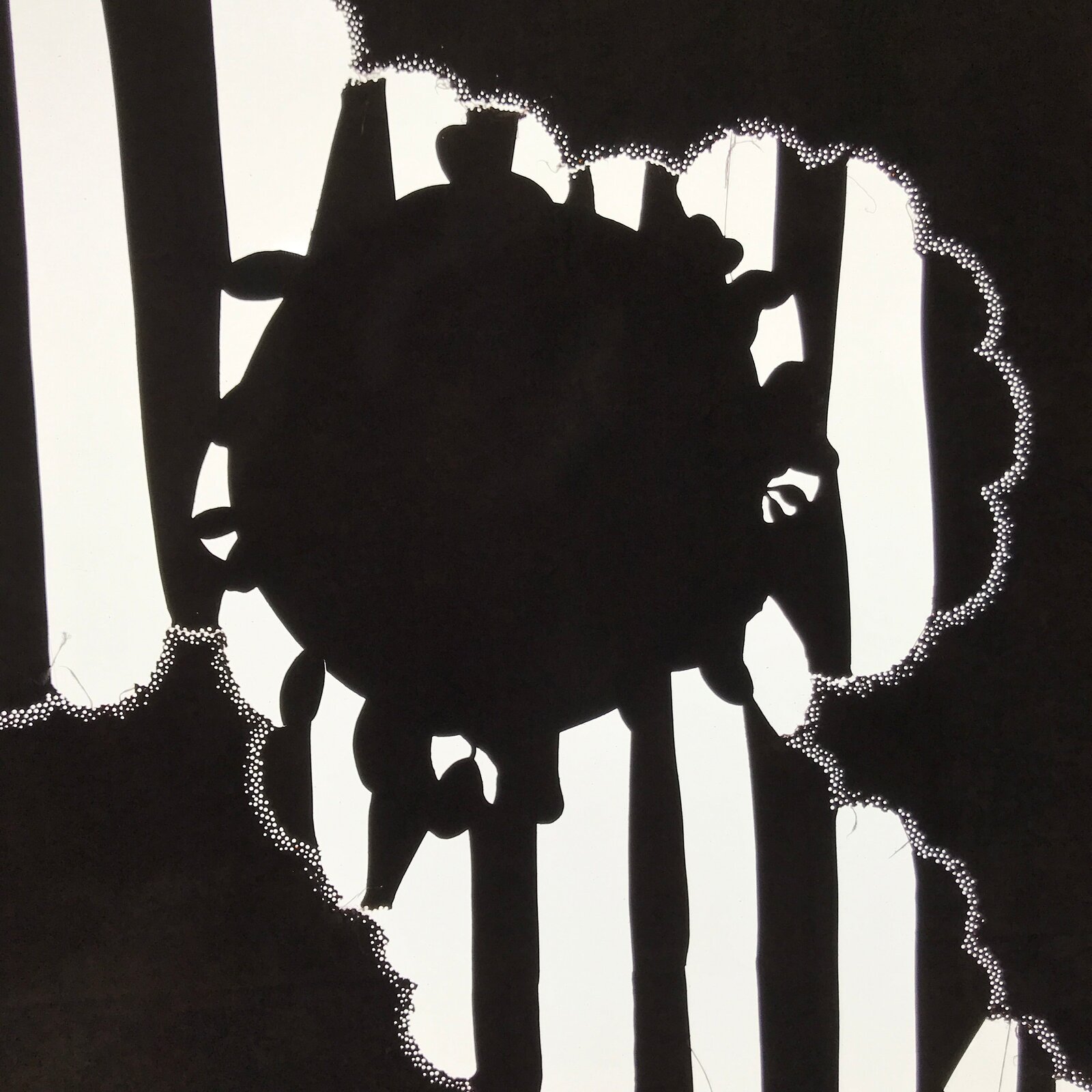 Antique Japanese Katagami Paper Kimono Stencil Katazome Background Floral C931