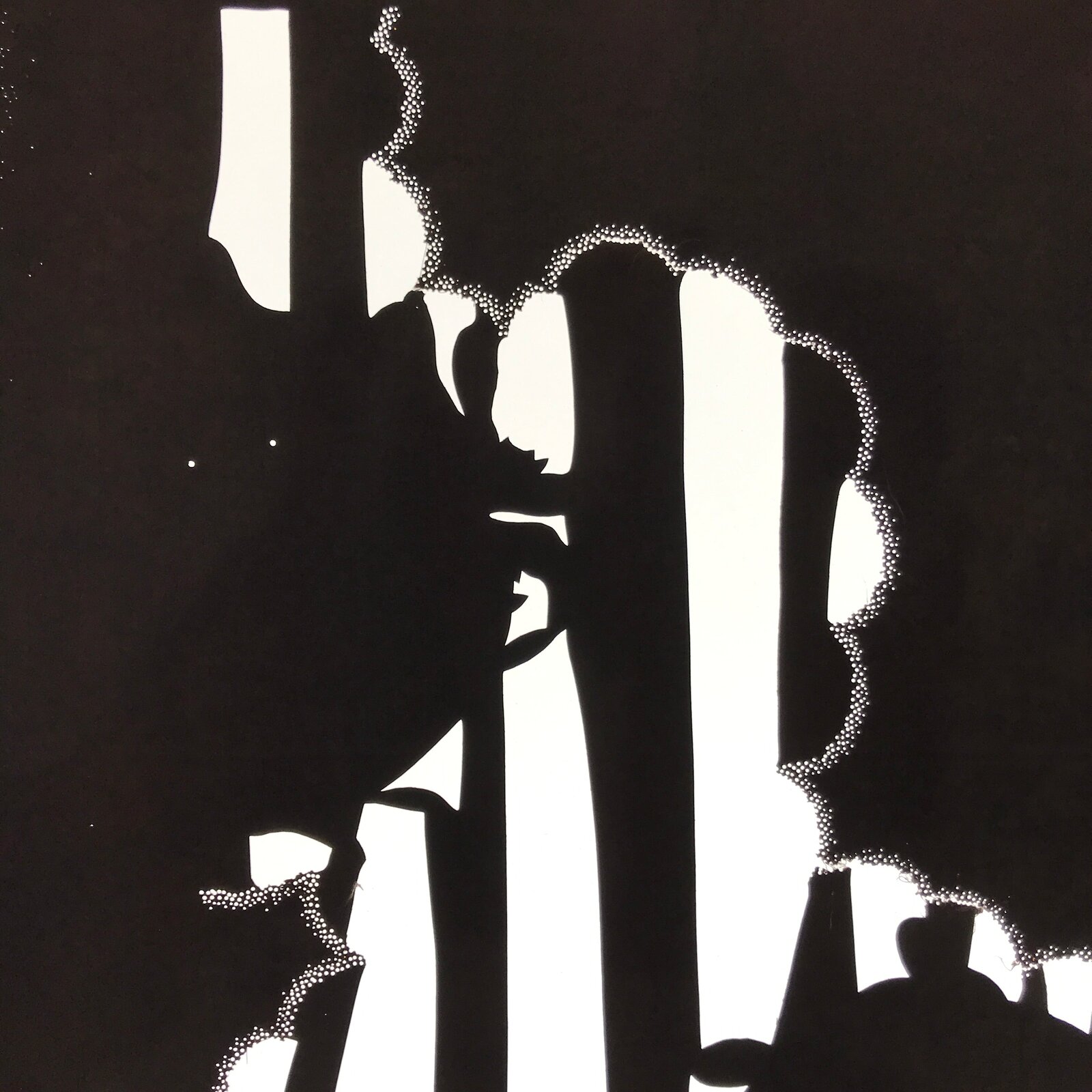 Antique Japanese Katagami Paper Kimono Stencil Katazome Background Floral C931