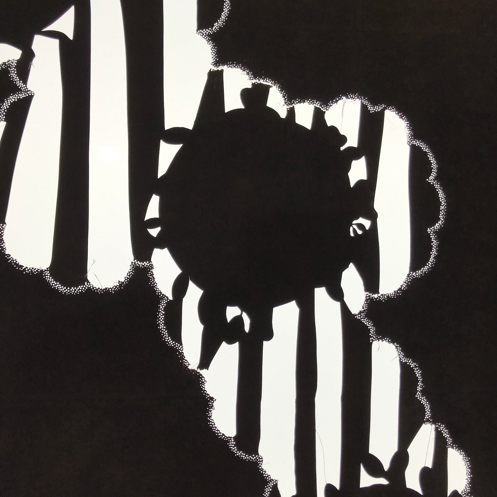 Antique Japanese Katagami Paper Kimono Stencil Katazome Background Floral C931