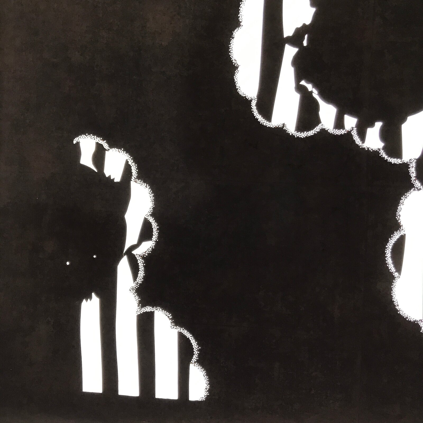 Antique Japanese Katagami Paper Kimono Stencil Katazome Background Floral C931