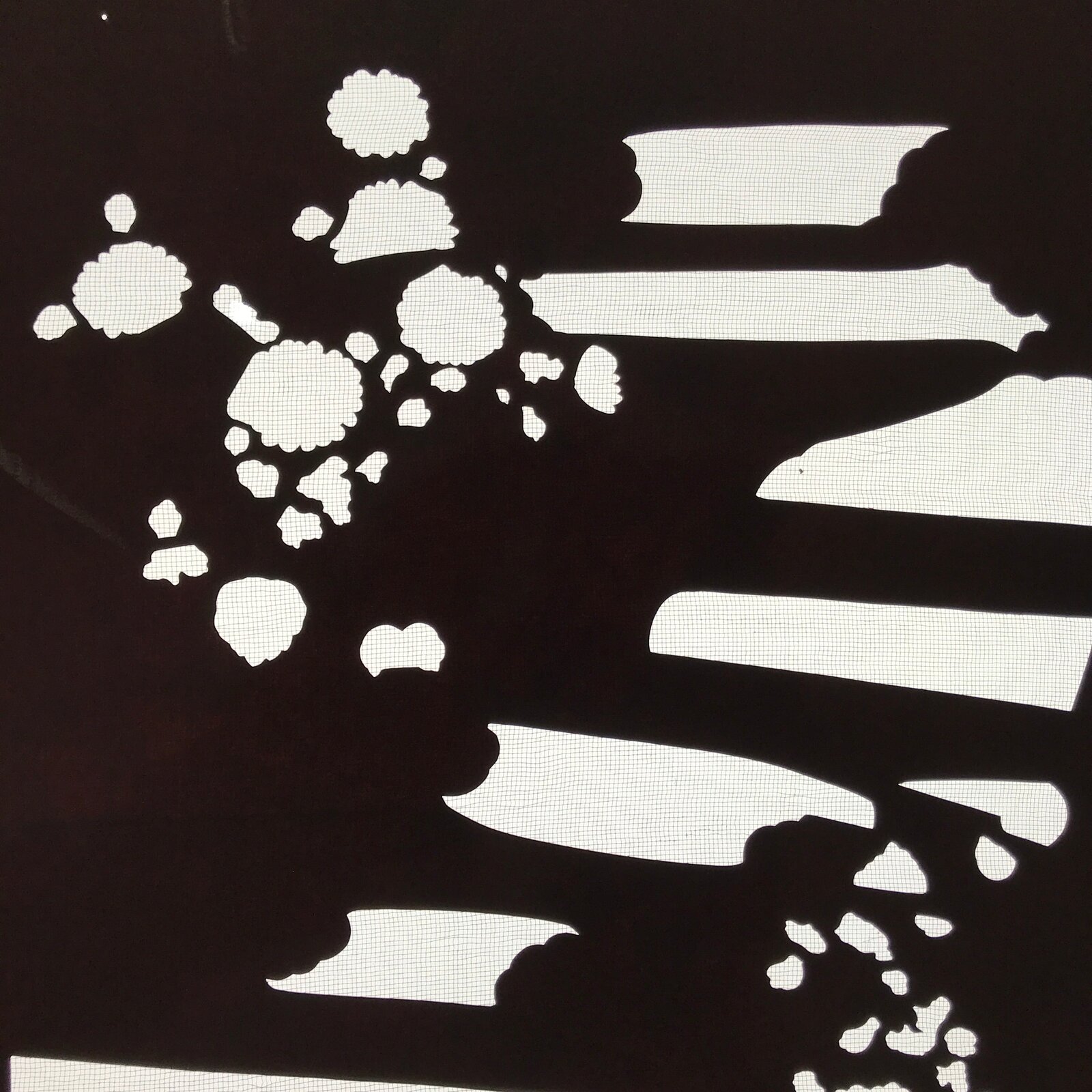 Antique Japanese Katagami Paper Kimono Stencil Katazome Background Floral C940