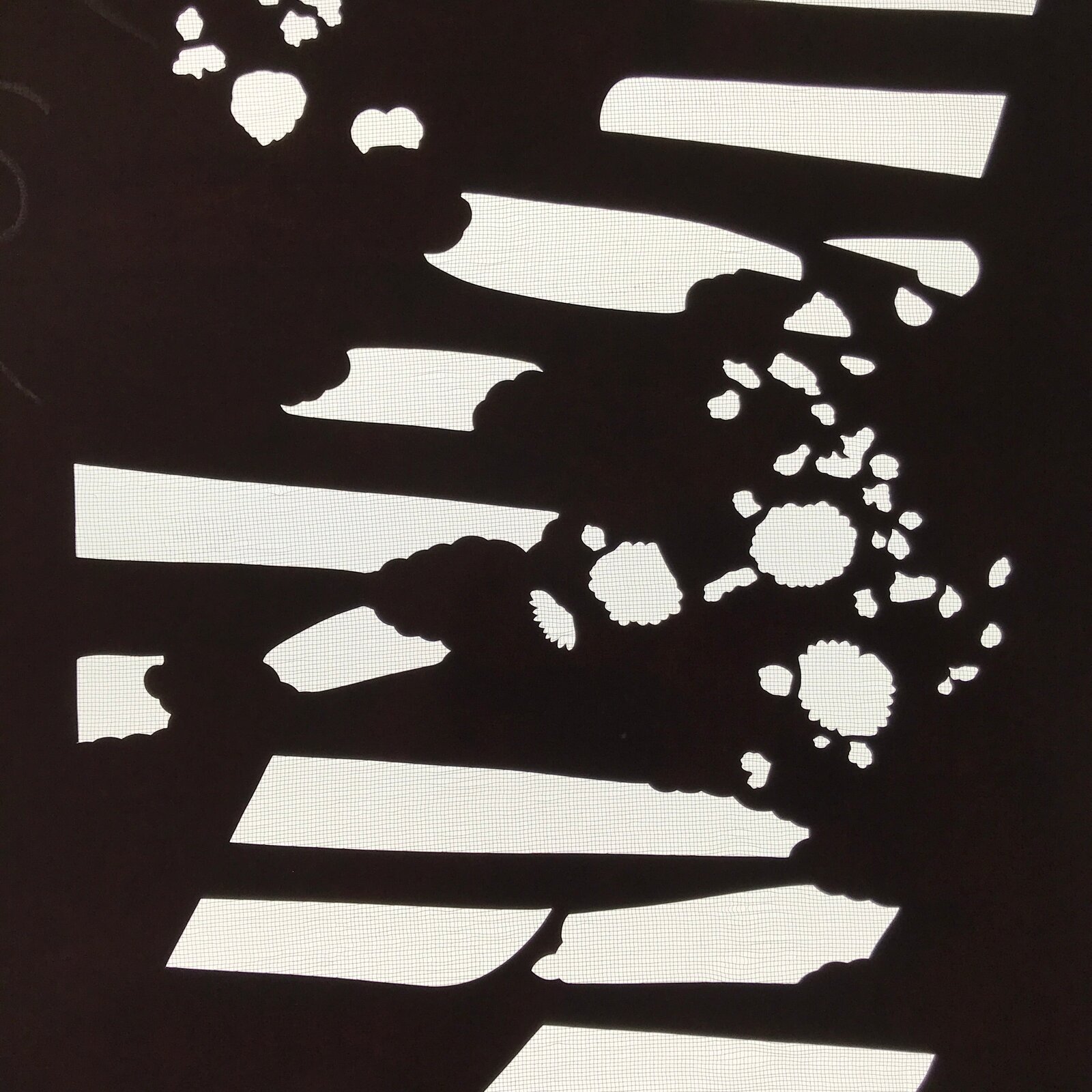 Antique Japanese Katagami Paper Kimono Stencil Katazome Background Floral C940