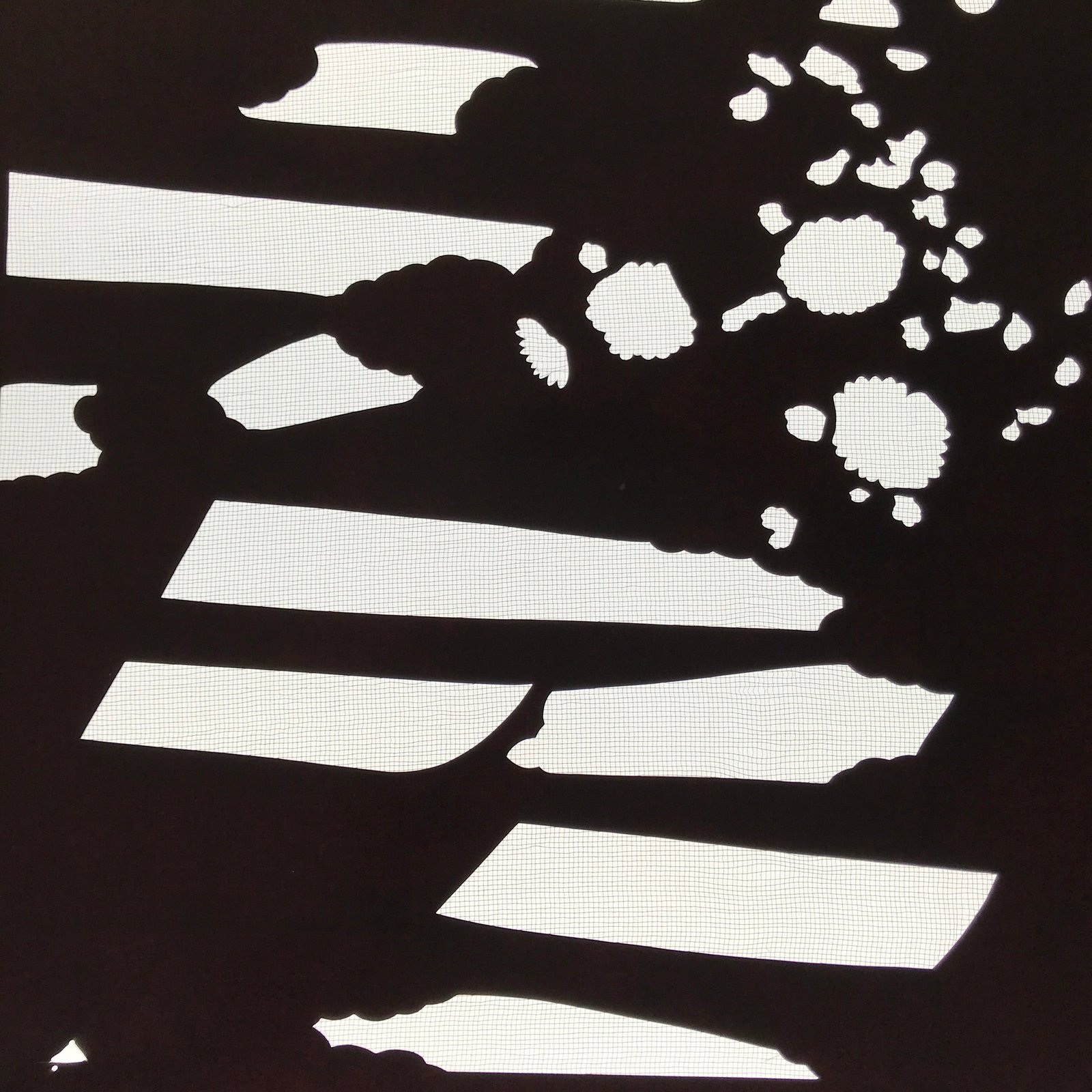 Antique Japanese Katagami Paper Kimono Stencil Katazome Background Floral C940