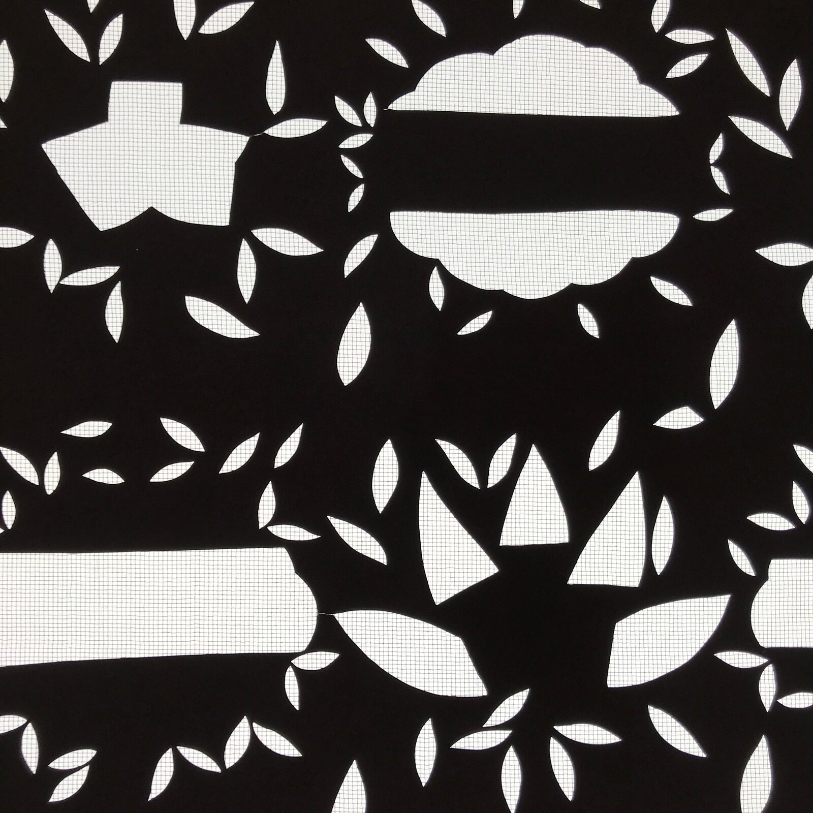 Antique Japanese Katagami Paper Kimono Stencil Katazome Background Leaves C941