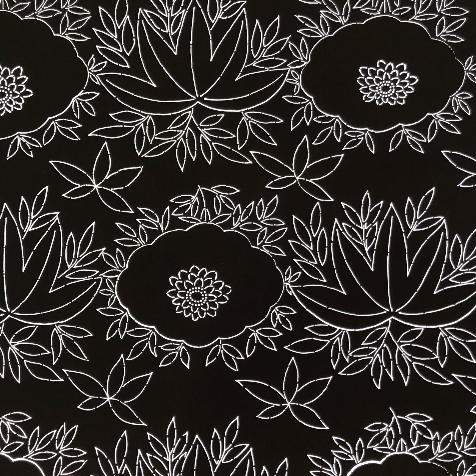 Antique Japanese Katagami Paper Kimono Stencil Katazome Chrysanthemum Base C942