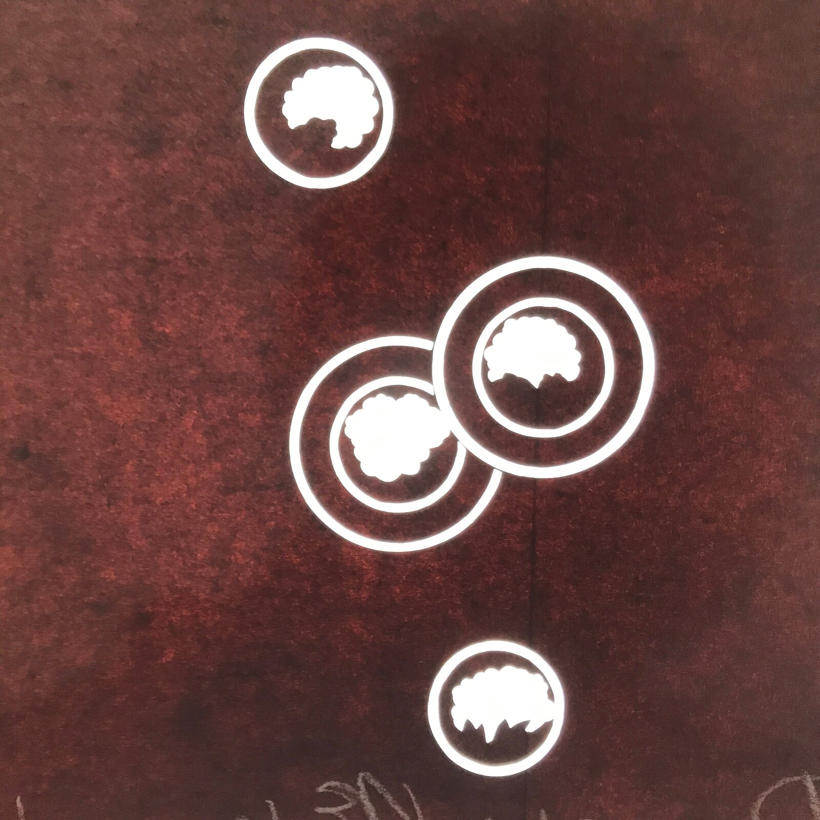 Antique Japanese Katagami Paper Kimono Stencil Katazome Circle Mon Pattern C934