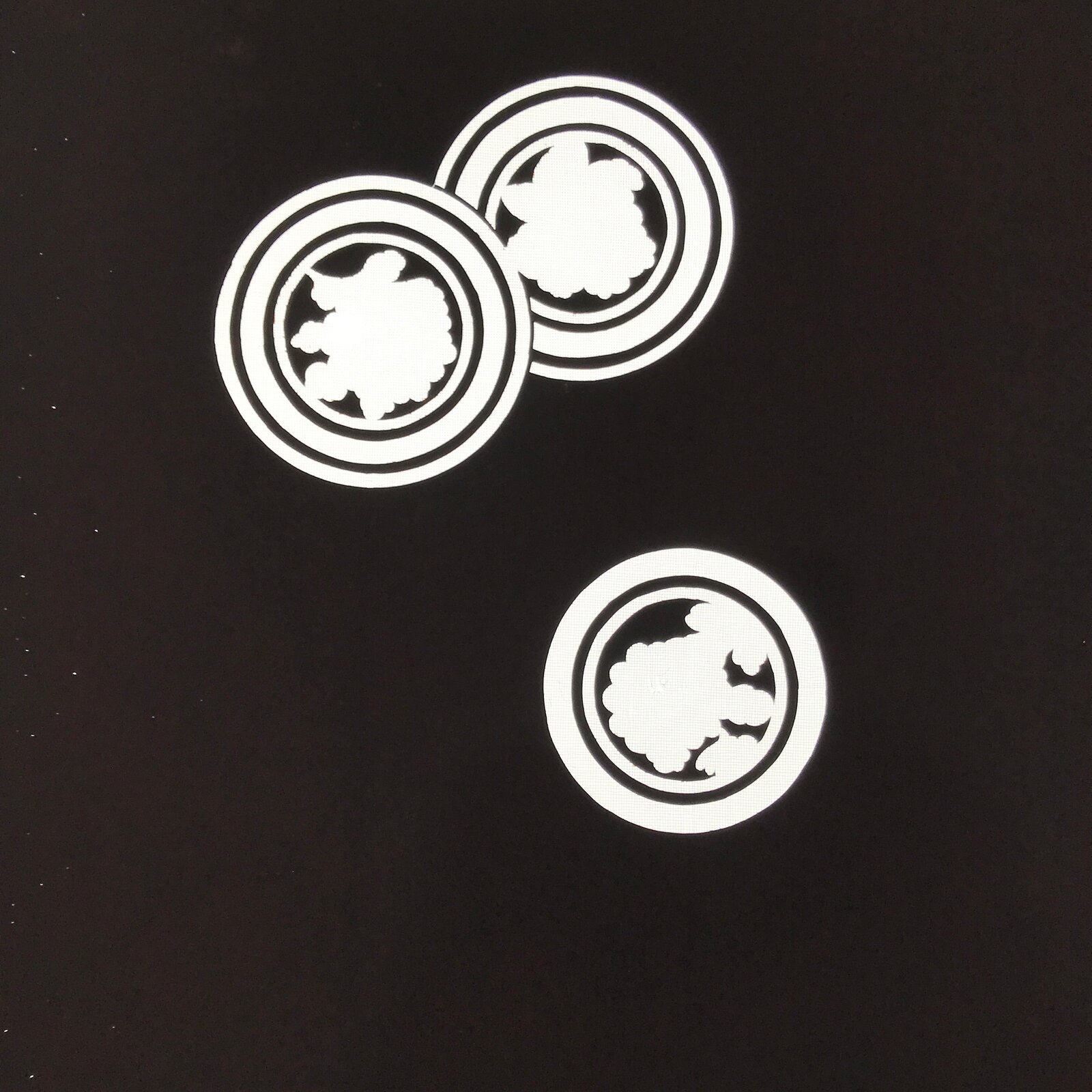 Antique Japanese Katagami Paper Kimono Stencil Katazome Circle Mon Pattern C935