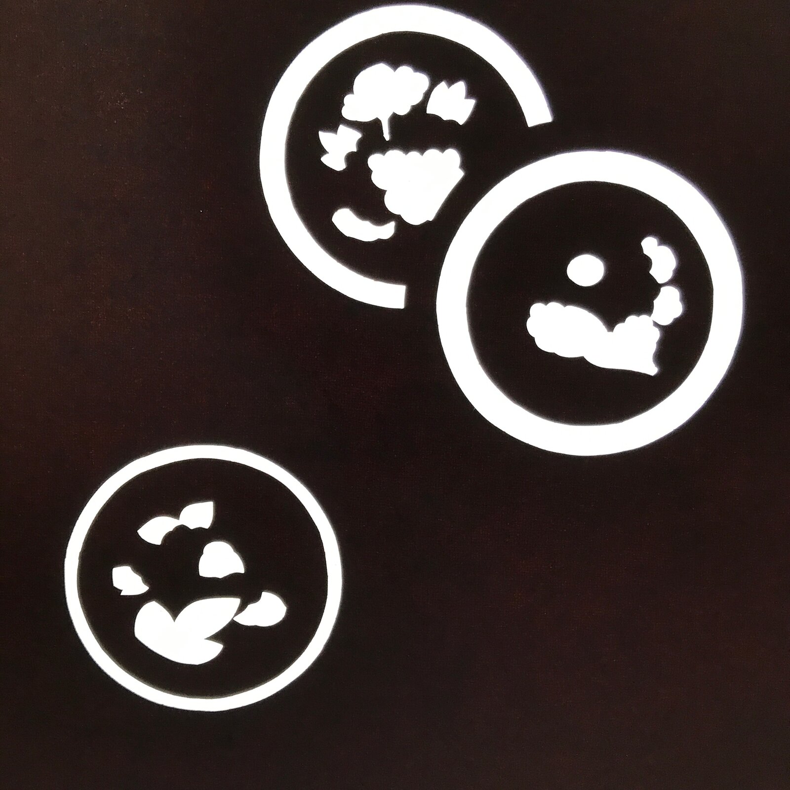 Antique Japanese Katagami Paper Kimono Stencil Katazome Circle Mon Pattern C936