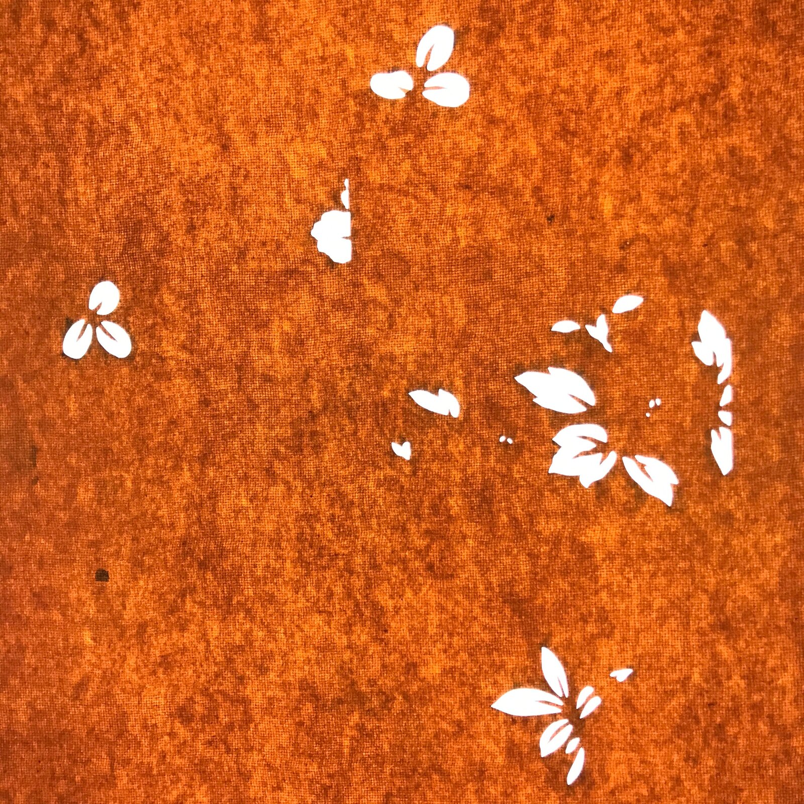 Antique Japanese Katagami Paper Kimono Stencil Katazome Leaf Plant Design C960