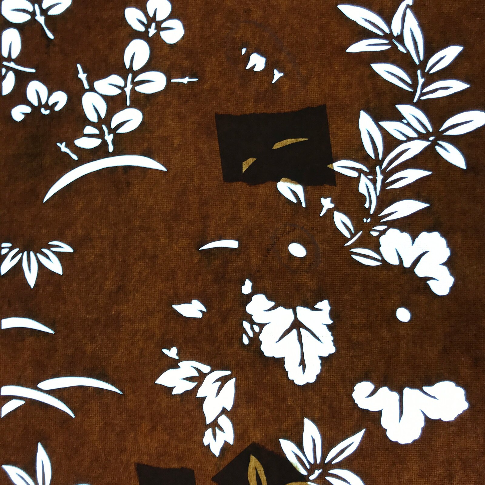 Antique Japanese Katagami Paper Kimono Stencil Katazome Leaf Plant Design C974