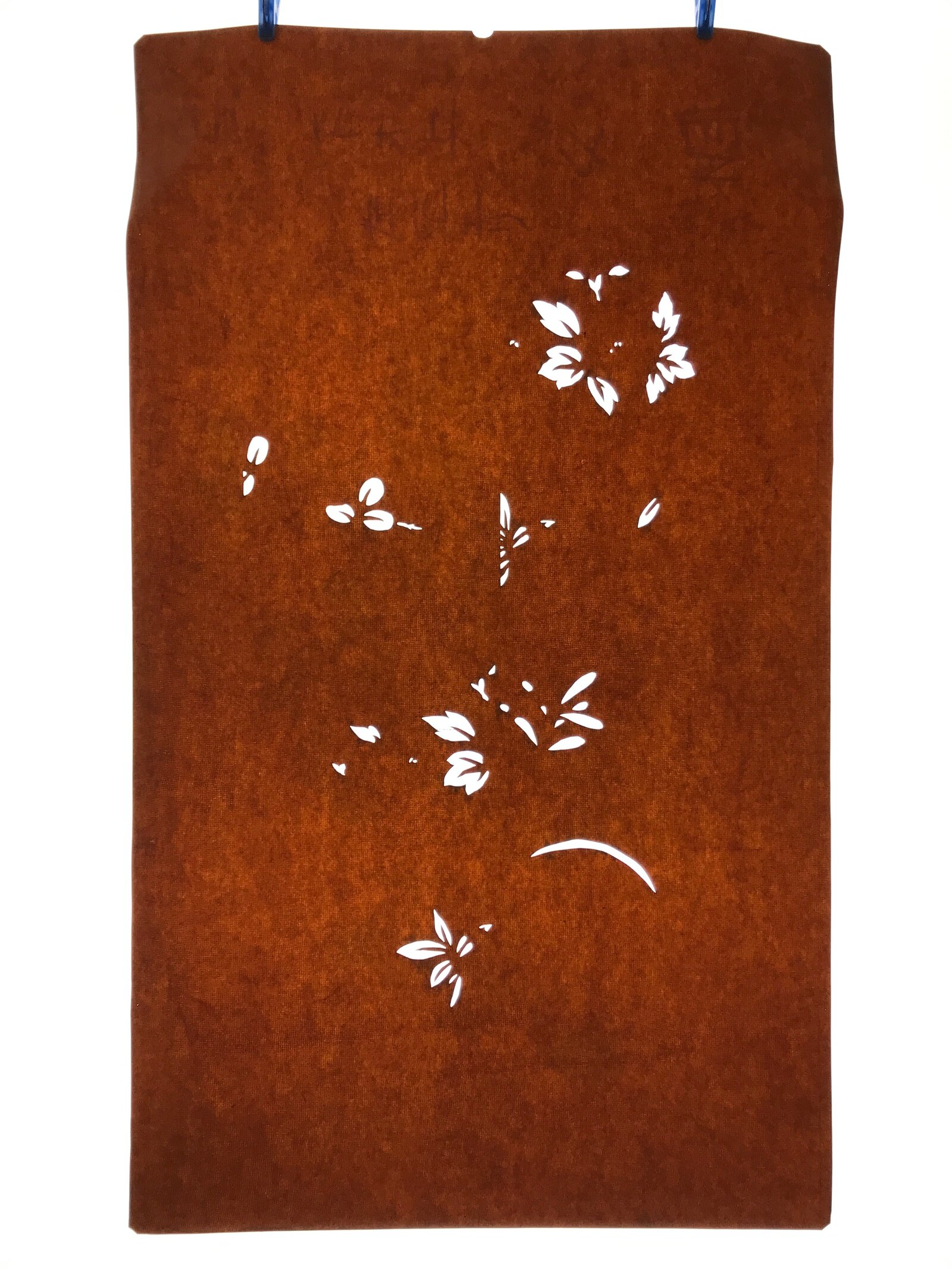 Antique Japanese Katagami Paper Kimono Stencil Katazome Leaf Plant Design C975