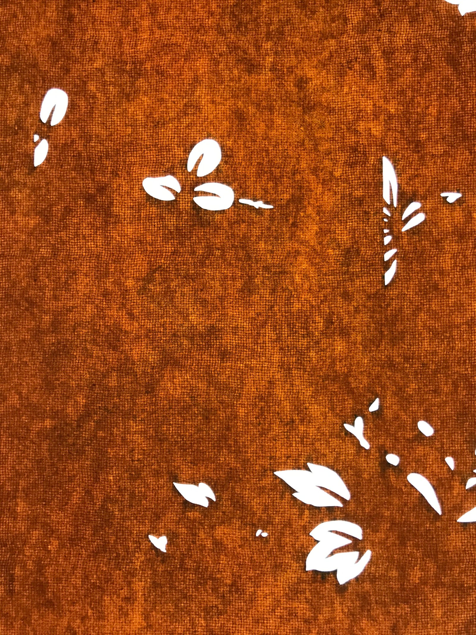 Antique Japanese Katagami Paper Kimono Stencil Katazome Leaf Plant Design C975