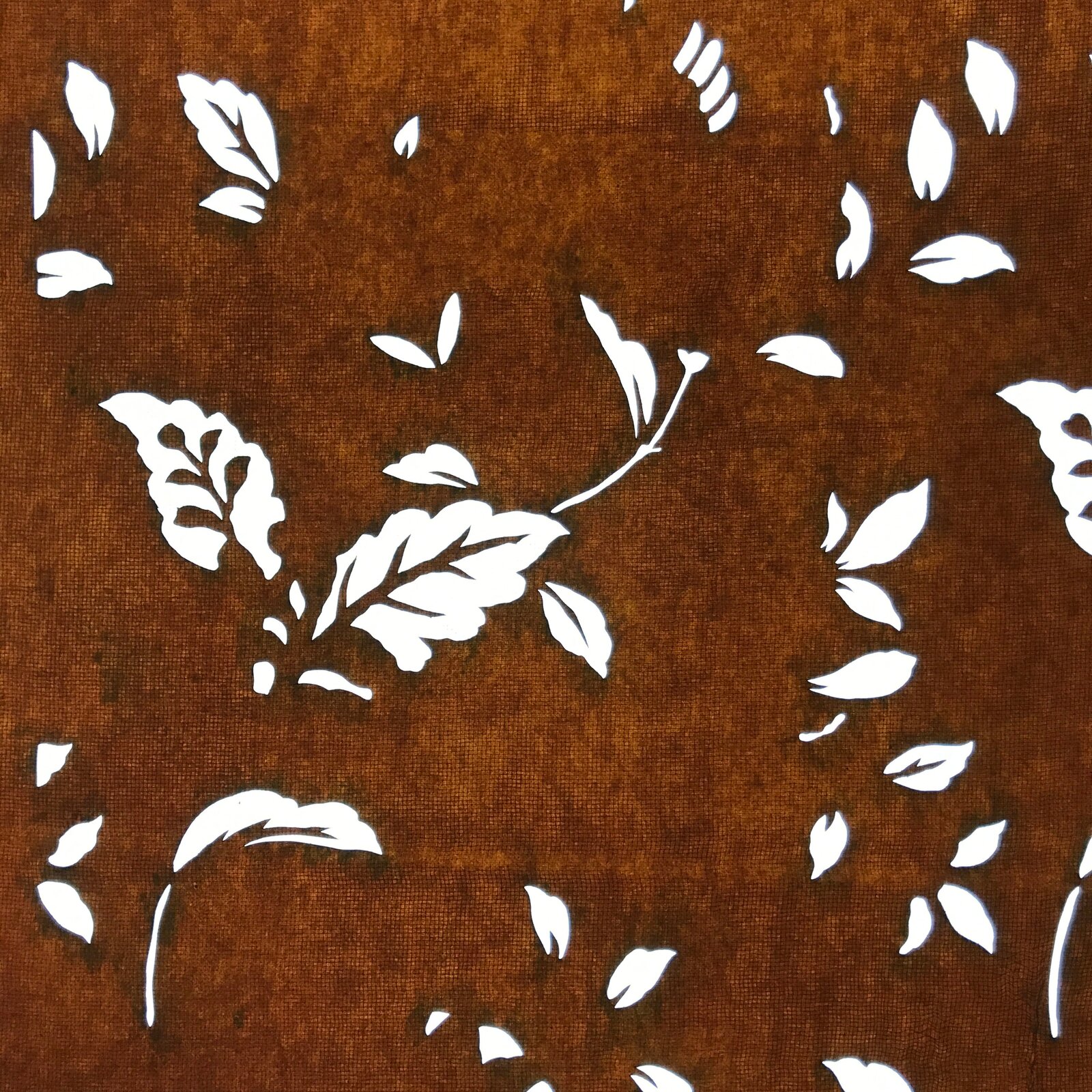 Antique Japanese Katagami Paper Kimono Stencil Katazome Leaf Plant Design C981