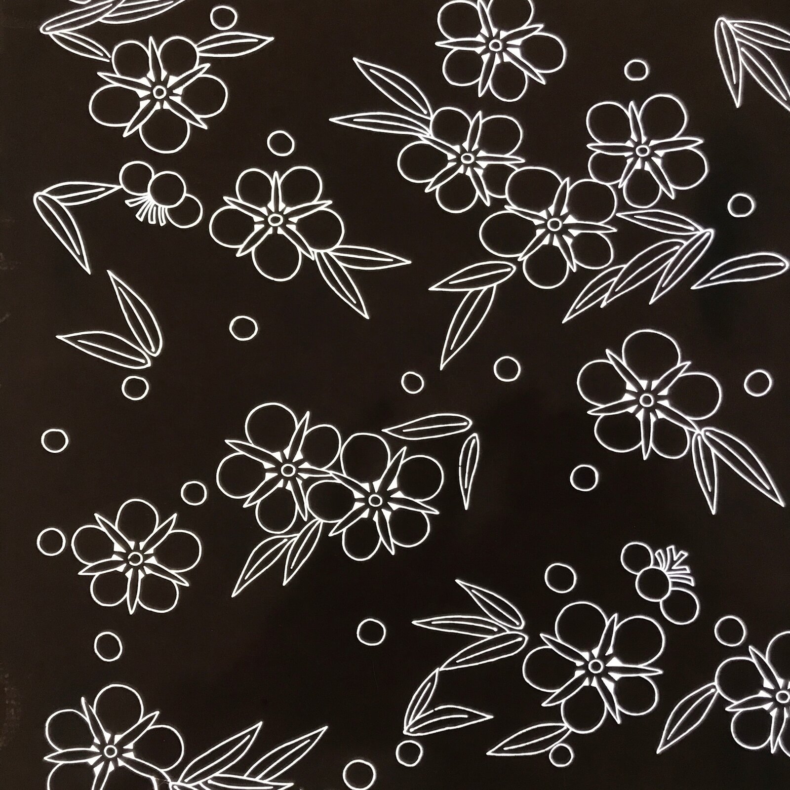 Antique Japanese Katagami Paper Kimono Stencil Katazome Plum Blossom Ume C930