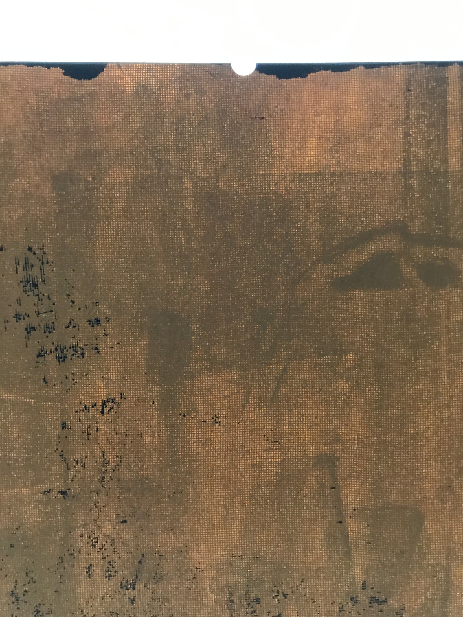 Antique Japanese Katagami Paper Kimono Stencil Katazome Plum Flowers Bridge C963