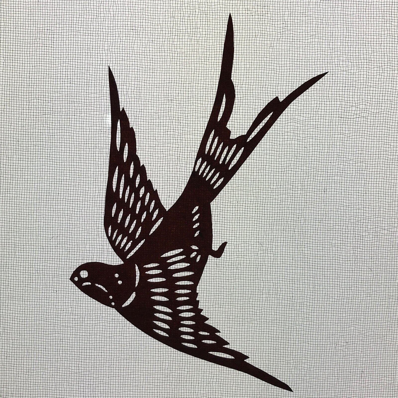 Antique Japanese Katagami Paper Kimono Stencil Swallow Bird Tsubame A645