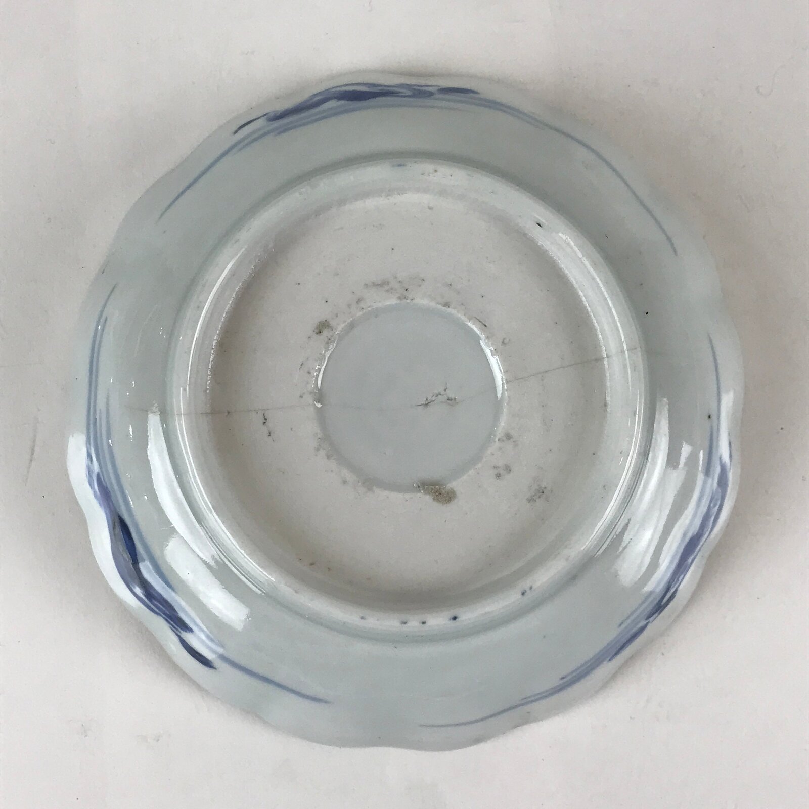 Antique Japanese Koimari Ware Porcelain Bowl Blue Sometsuke Landscape PY165