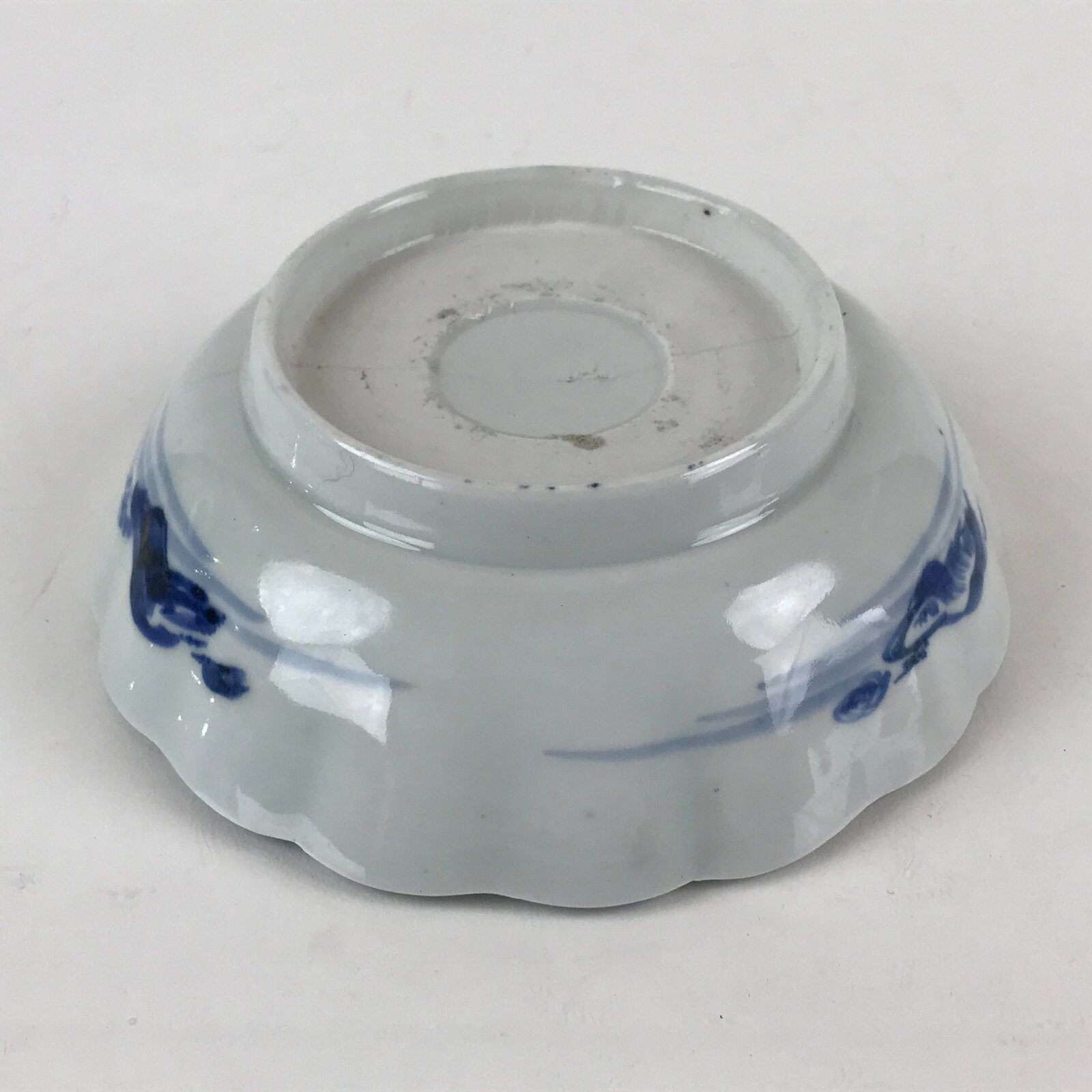 Antique Japanese Koimari Ware Porcelain Bowl Blue Sometsuke Landscape PY165