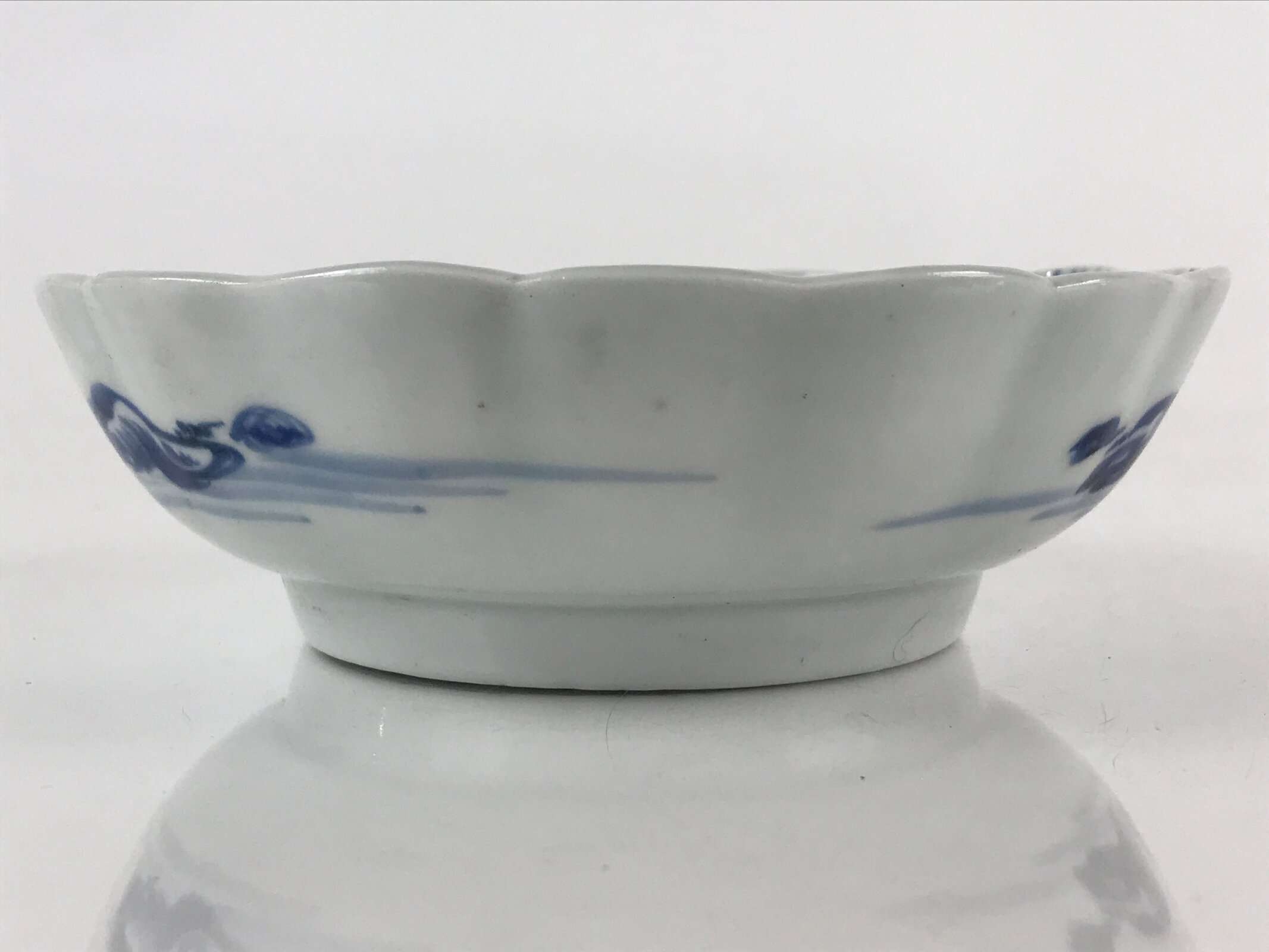 Antique Japanese Koimari Ware Porcelain Bowl Blue Sometsuke Landscape PY165