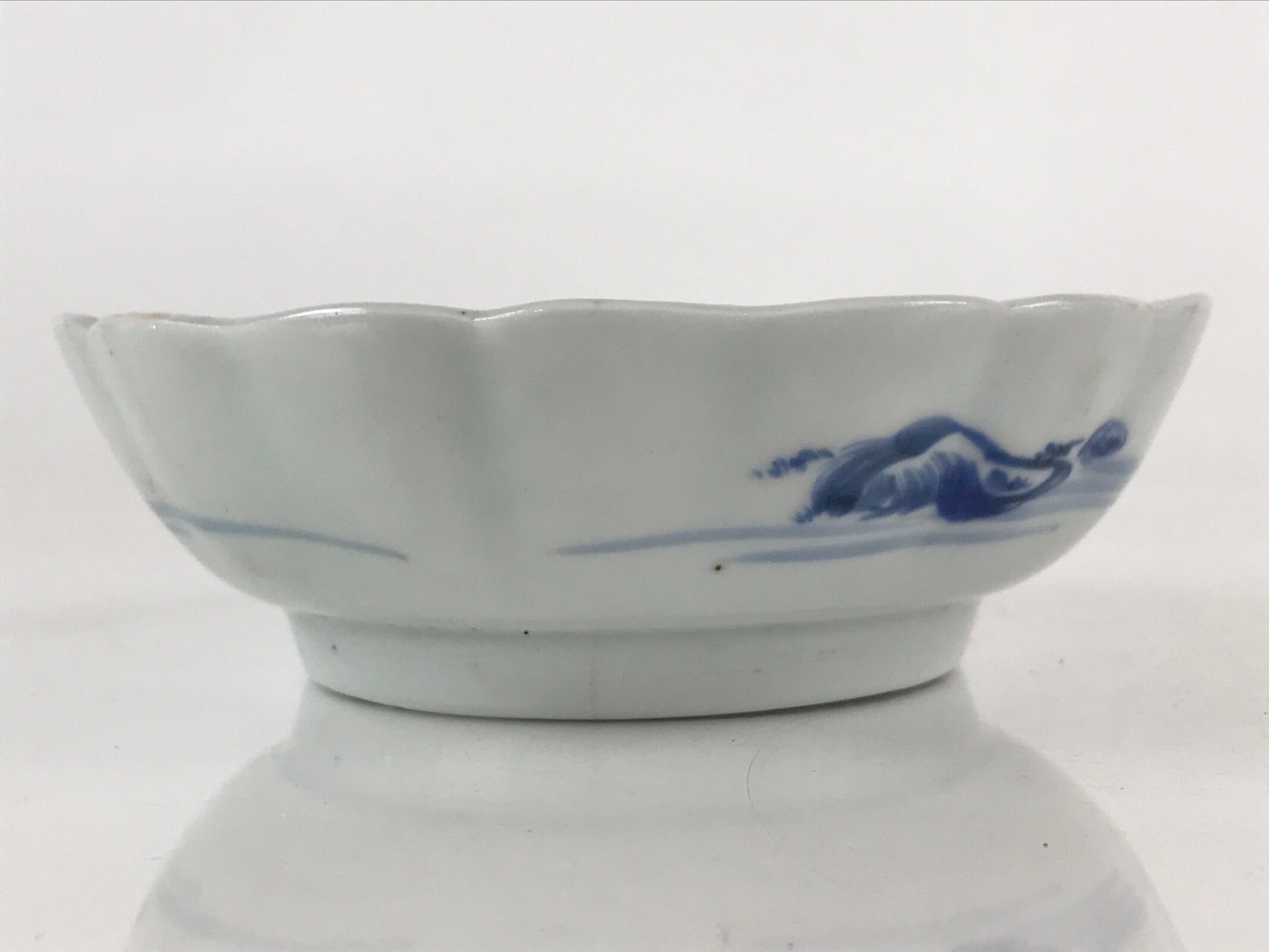 Antique Japanese Koimari Ware Porcelain Bowl Blue Sometsuke Landscape PY165